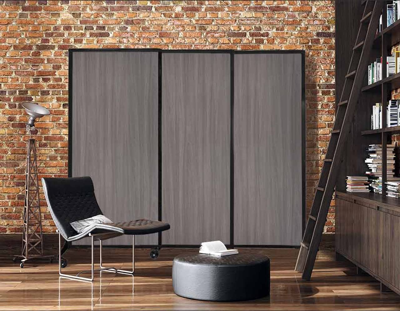 Versare QuickWall 3-Panel Sliding Portable Room Divider - 7' Wide x 5'10