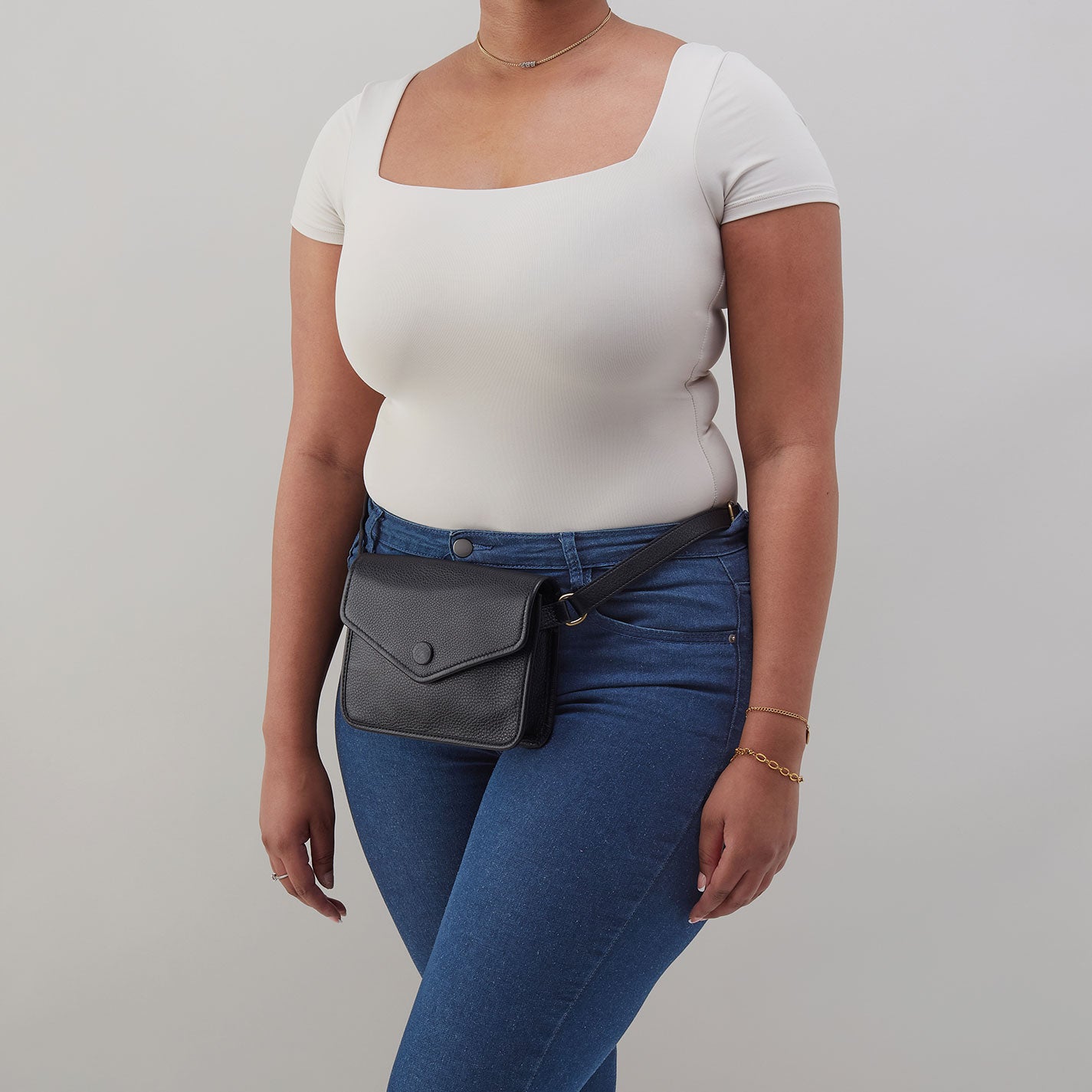 Margot Pebbled Leather Belt Bag - Stylish Black Waist Pack for Women | Perfect for Travel, Running, and Everyday Use