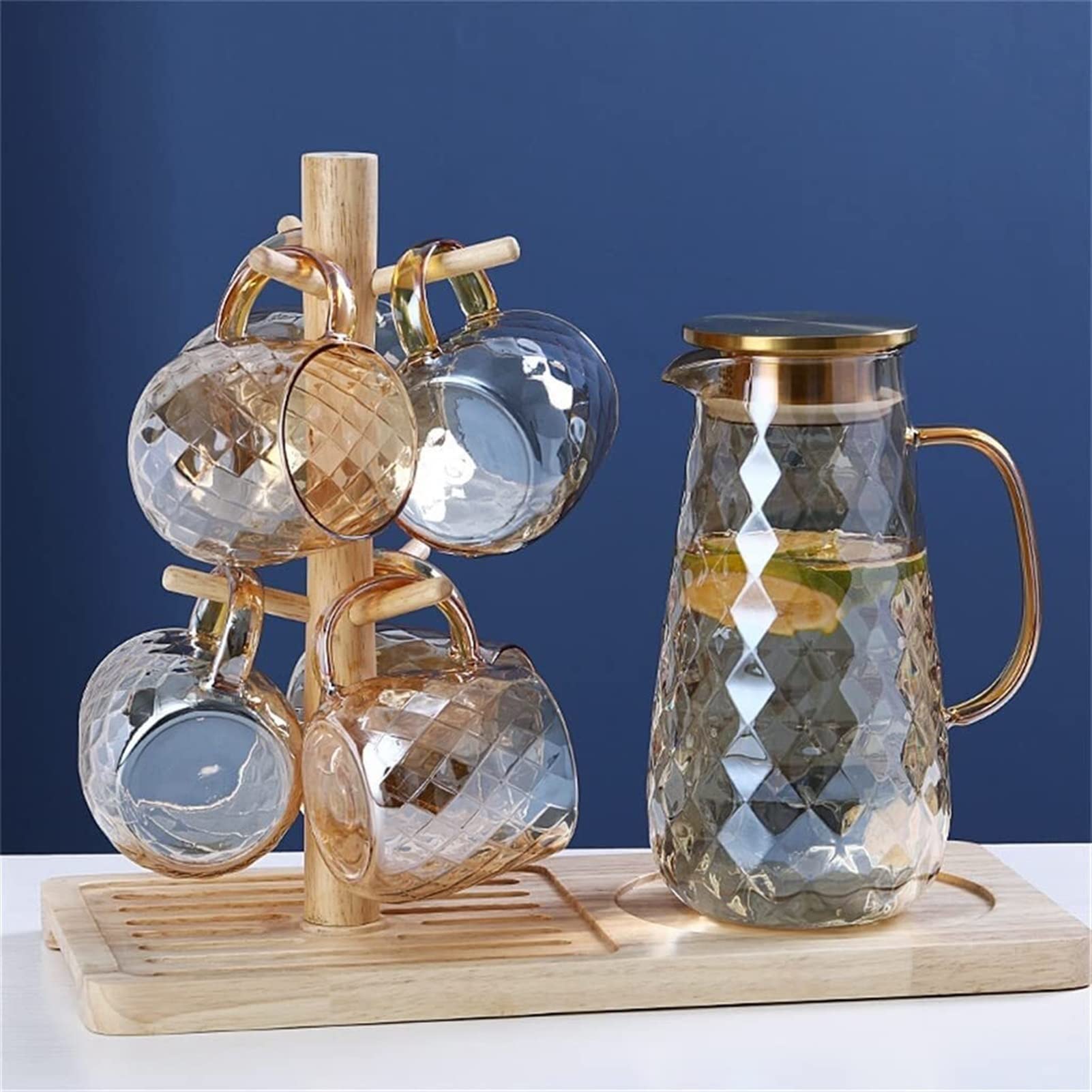 Premium Thickened Glass Cold Water Bottle - 64oz Champagne Jug with Spout, Large Capacity Beverage Dispenser for Juice, Iced Tea, Lemonade - Perfect for Parties, Picnics, and Home Use