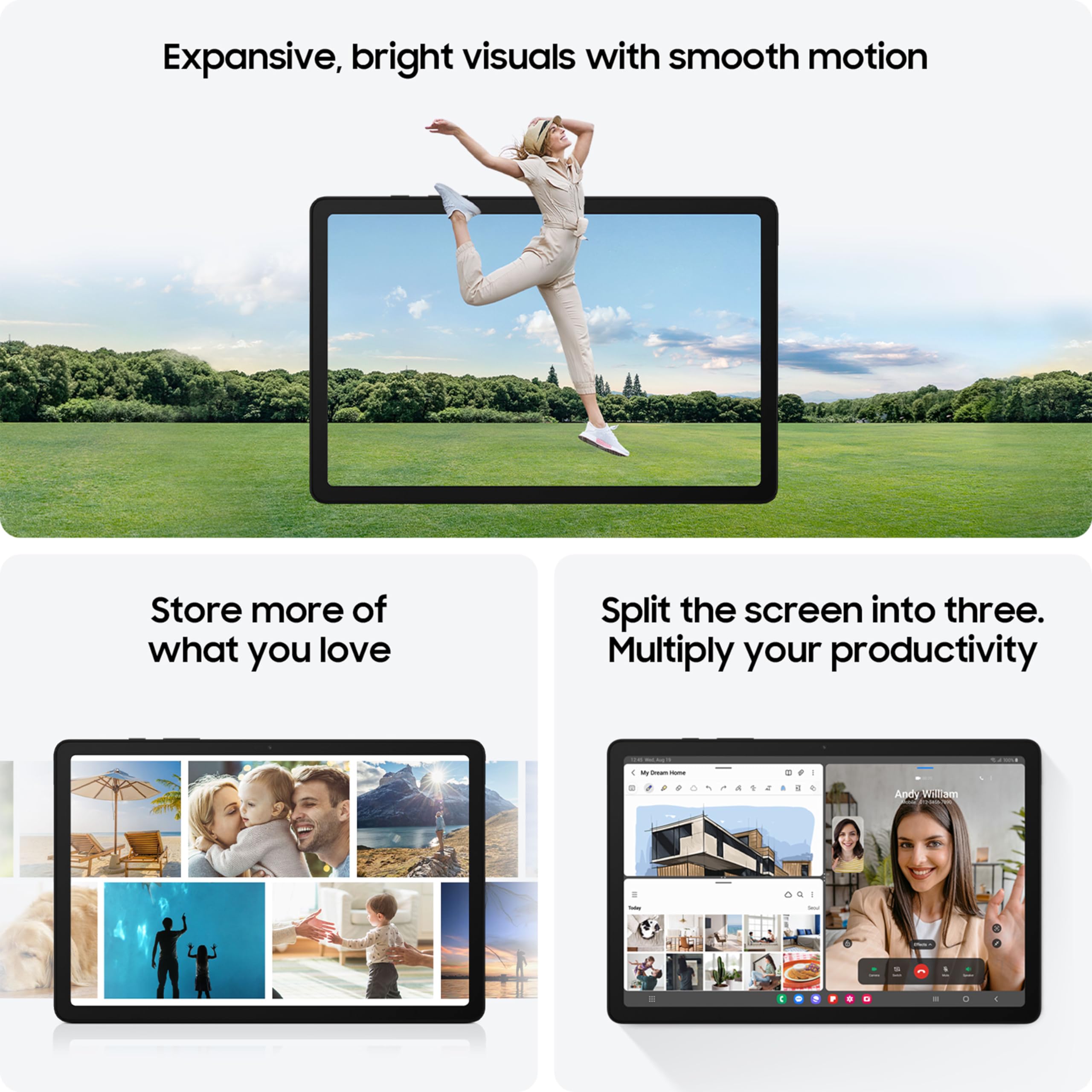 Samsung Galaxy Tab A9 8.7-inch WiFi Tablet (4GB RAM, 64GB Storage, Expandable) - International Version in Gray - Perfect for Streaming, Gaming & Remote Work