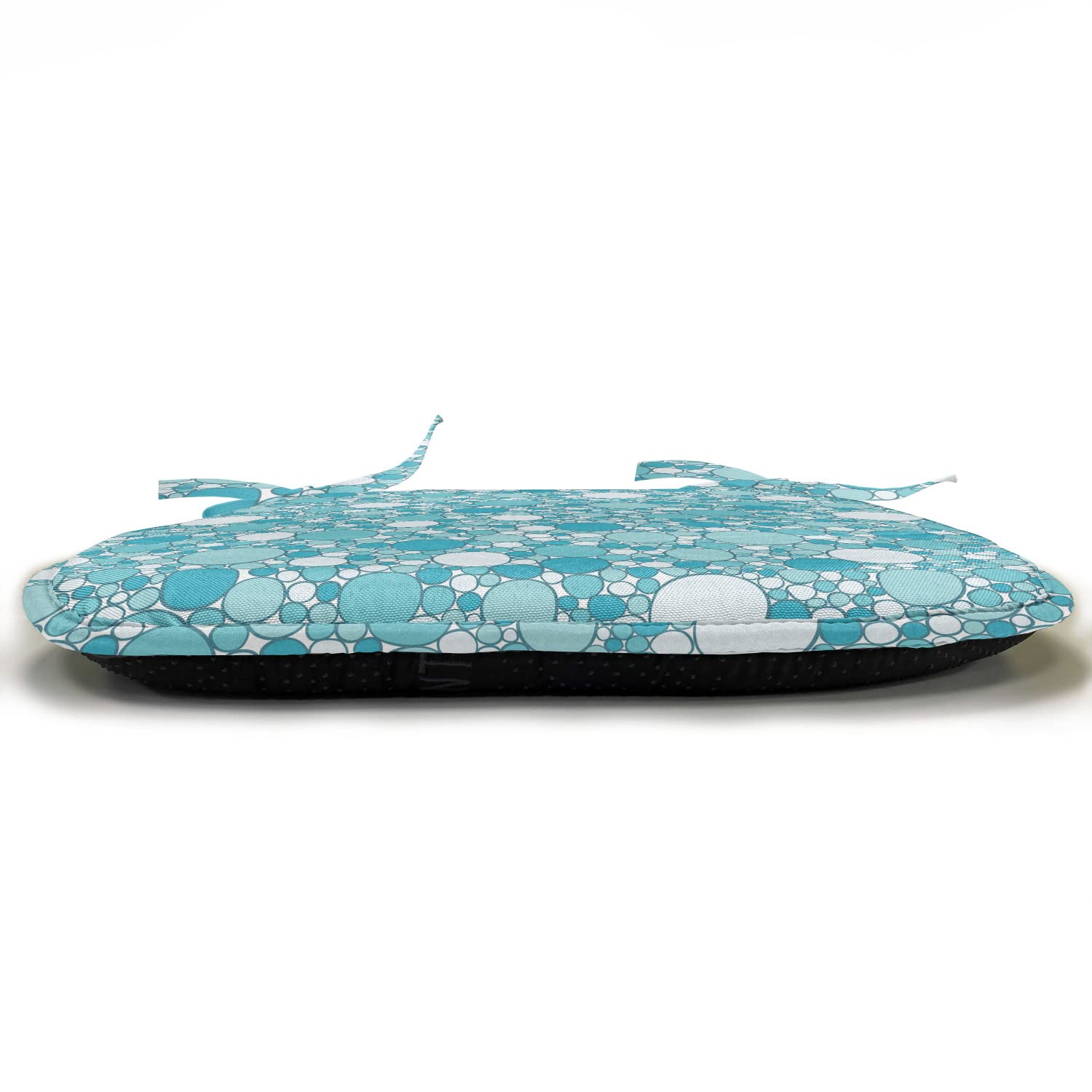 Ambesonne Abstract Chair Cushion 16x16 Inches - Modern Aqua Bubble Design Non-Slip Seat Pad for Kitchen, Dining, Patio & Outdoor Furniture - Turquoise Teal Home Decor Accessory