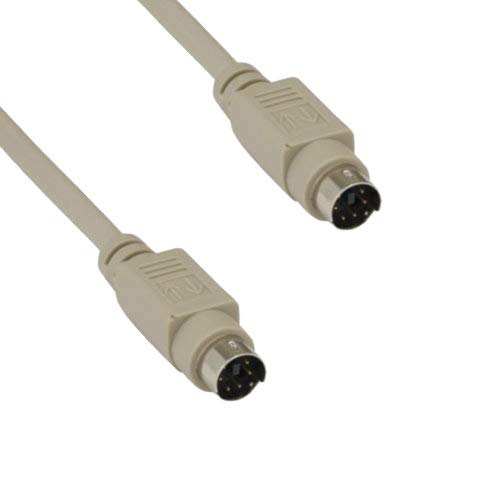 KENTEK 6ft Mini DIN6 PS/2 Cable for Keyboard & Mouse - PC/Mac/Linux Use