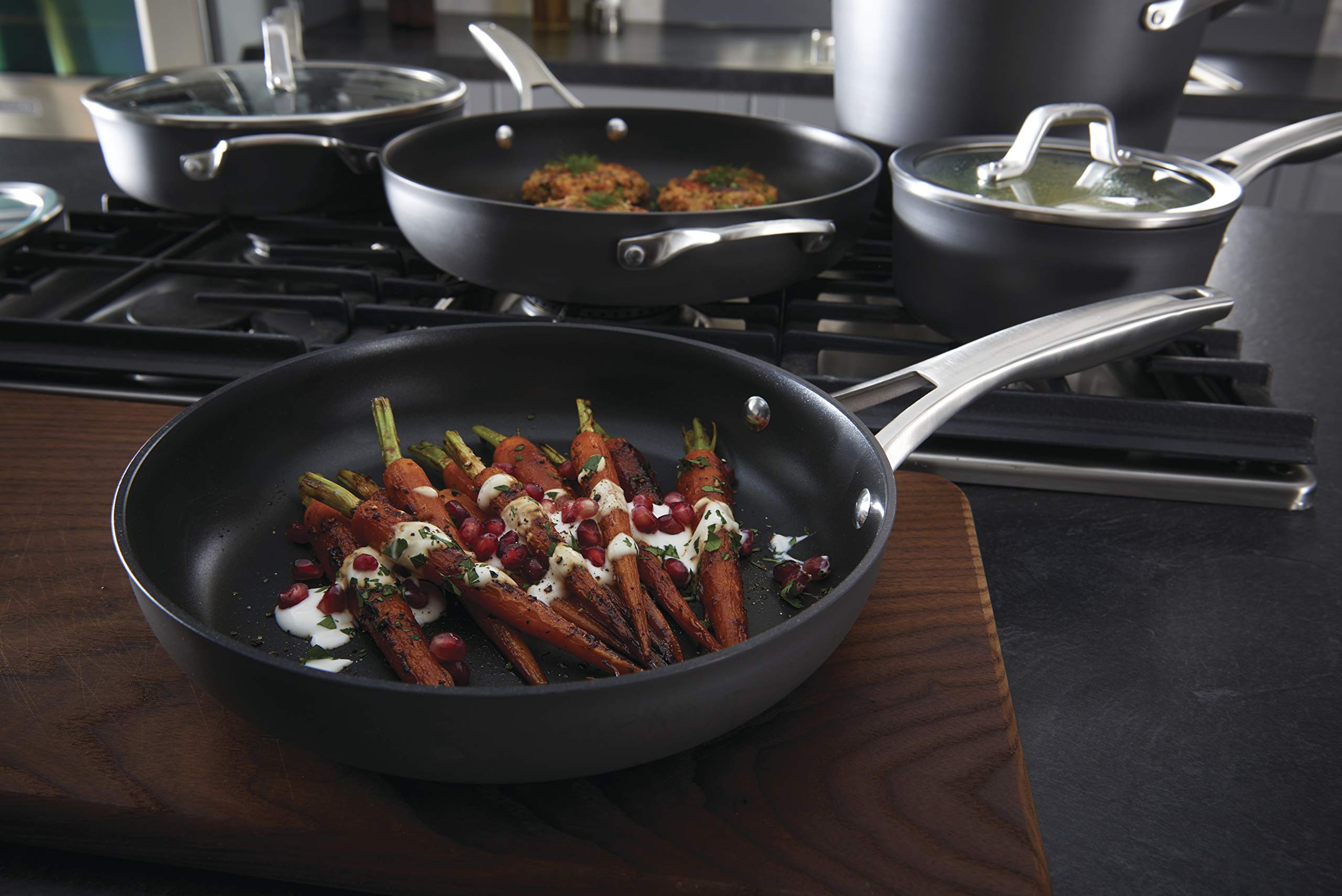 Calphalon 11-Piece Nonstick Cookware Set - Pots and Pans with Stay-Cool Handles, Dishwasher & Metal Utensil Safe, Black - Perfect for Home Cooking, Meal Prep & Professional Chefs