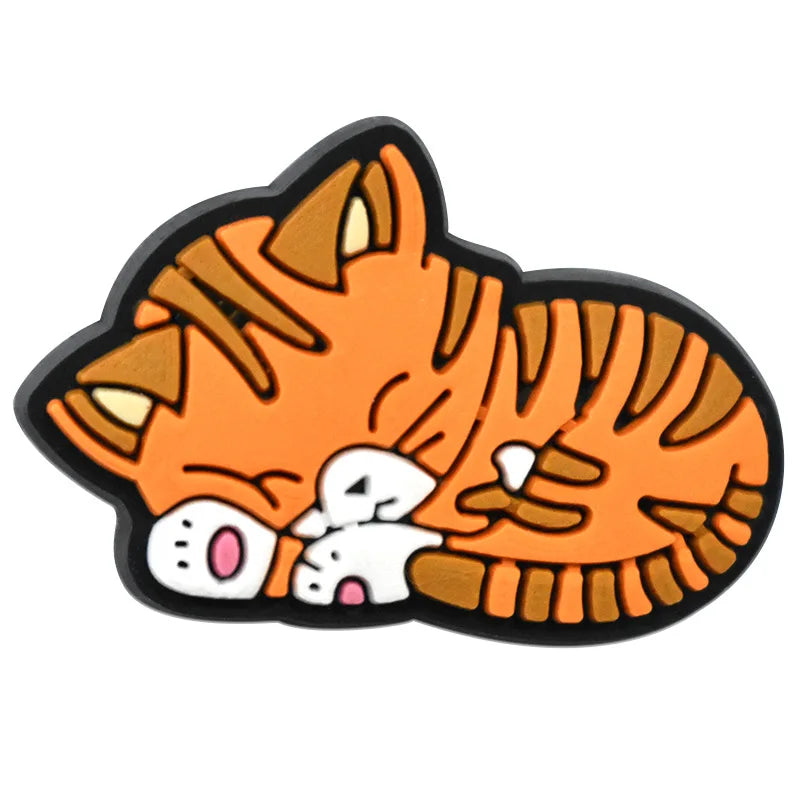 Cute Cat Shoe Charms for Crocs - PVC DIY Badge Pins for Kids Shoes, Jeans & Clogs Accessories - Christmas Decoration & Wholesale (1PC) - Perfect for DIY Crafts, Gift Giving & Shoe Customization