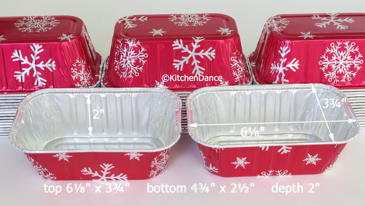 KitchenDance 1 Lb Disposable Aluminum Mini Loaf Pans with Clear Snap-on Lids - 15 oz Baking Pans for Holiday Cooking, Party Desserts & Meal Prep (Red & Silver, 50 Count)