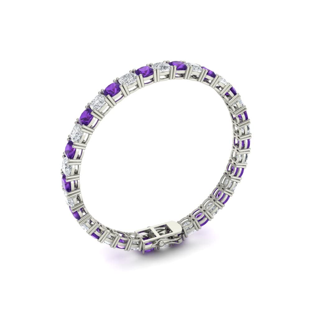Sterling Silver Tennis Bracelet for Women - 23.5 CTTW Simulated Gemstone Sparkling Bracelet | Elegant Jewelry Gift for Anniversary, Birthday & Special Occasions | Perfect for Parties, Weddings & Everyday Wear