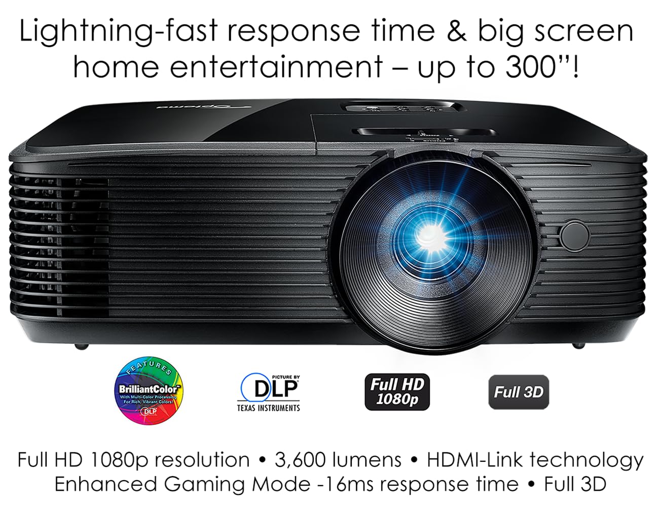 Optoma HD146X 3600 Lumens DLP Projector - Full HD 1080p Home Theater & Gaming Projector with 16ms Response Time | Perfect for Movie Nights, Esports & Outdoor Screenings