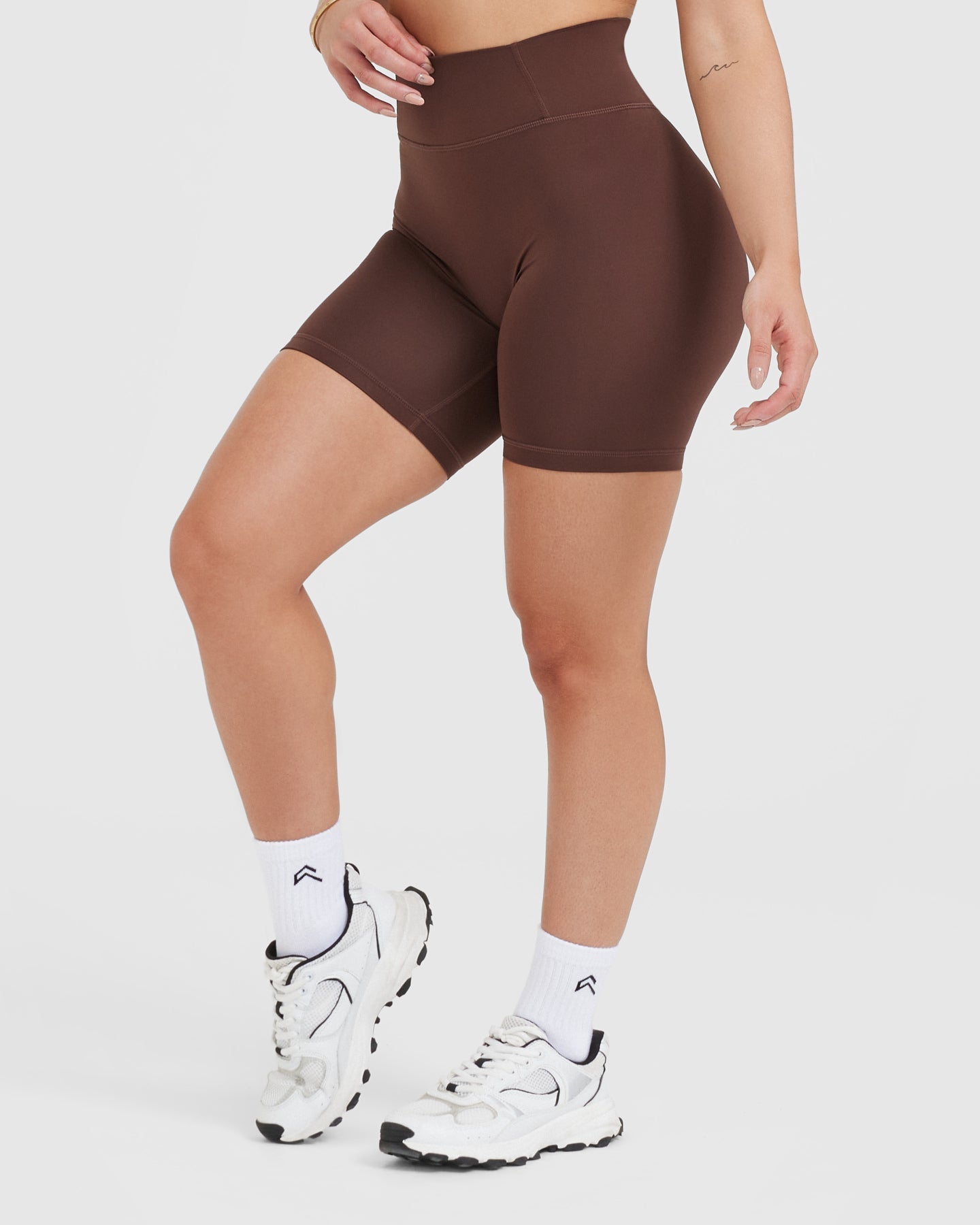 Timeless High Waisted Shorts for Women - 6 Inch Inseam, Comfortable Stretch Denim in Espresso Brown | Perfect for Summer Outfits, Casual Wear & Beach Vacations
