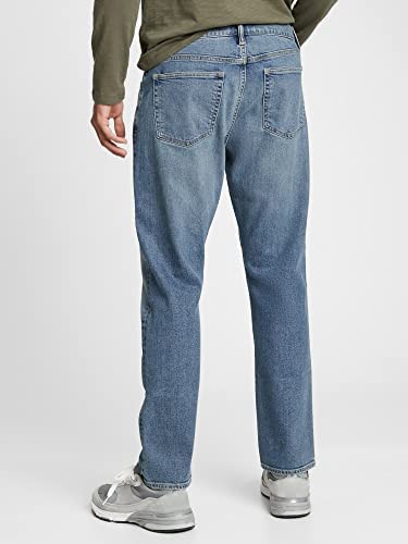 GAP Straight Taper Fit Denim Jeans for Men - Classic Blue Stretch Comfortable Jeans | Perfect for Casual Wear, Office & Everyday Outfits