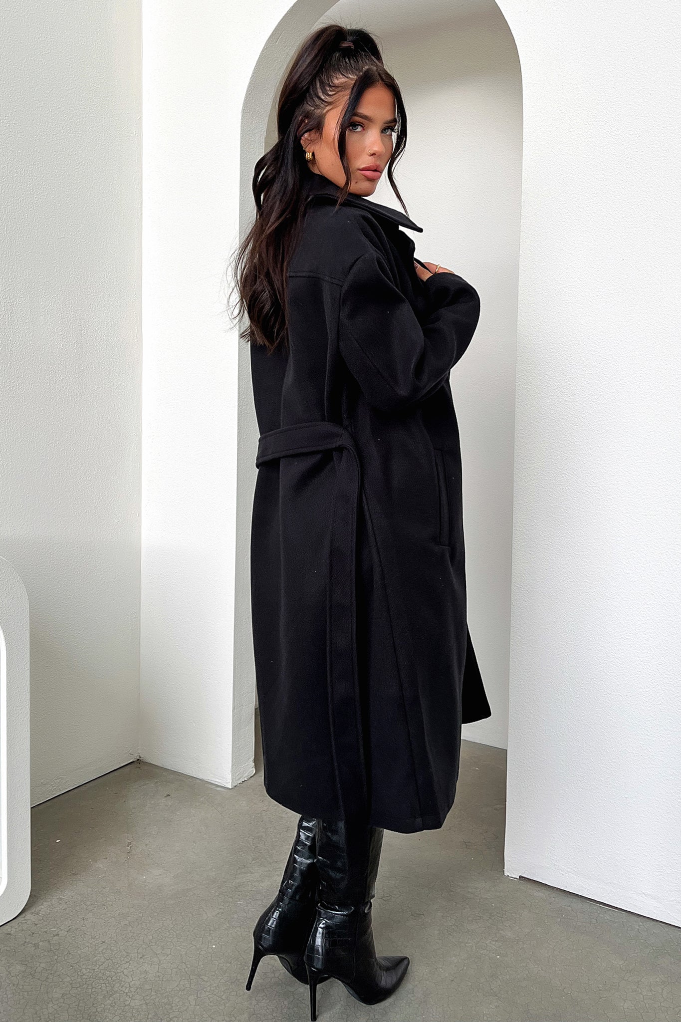 Francesca Coat for Women - Elegant Black Winter Jacket with Warm Fleece Lining | Perfect for Cold Weather, Outdoor Activities & Casual Wear