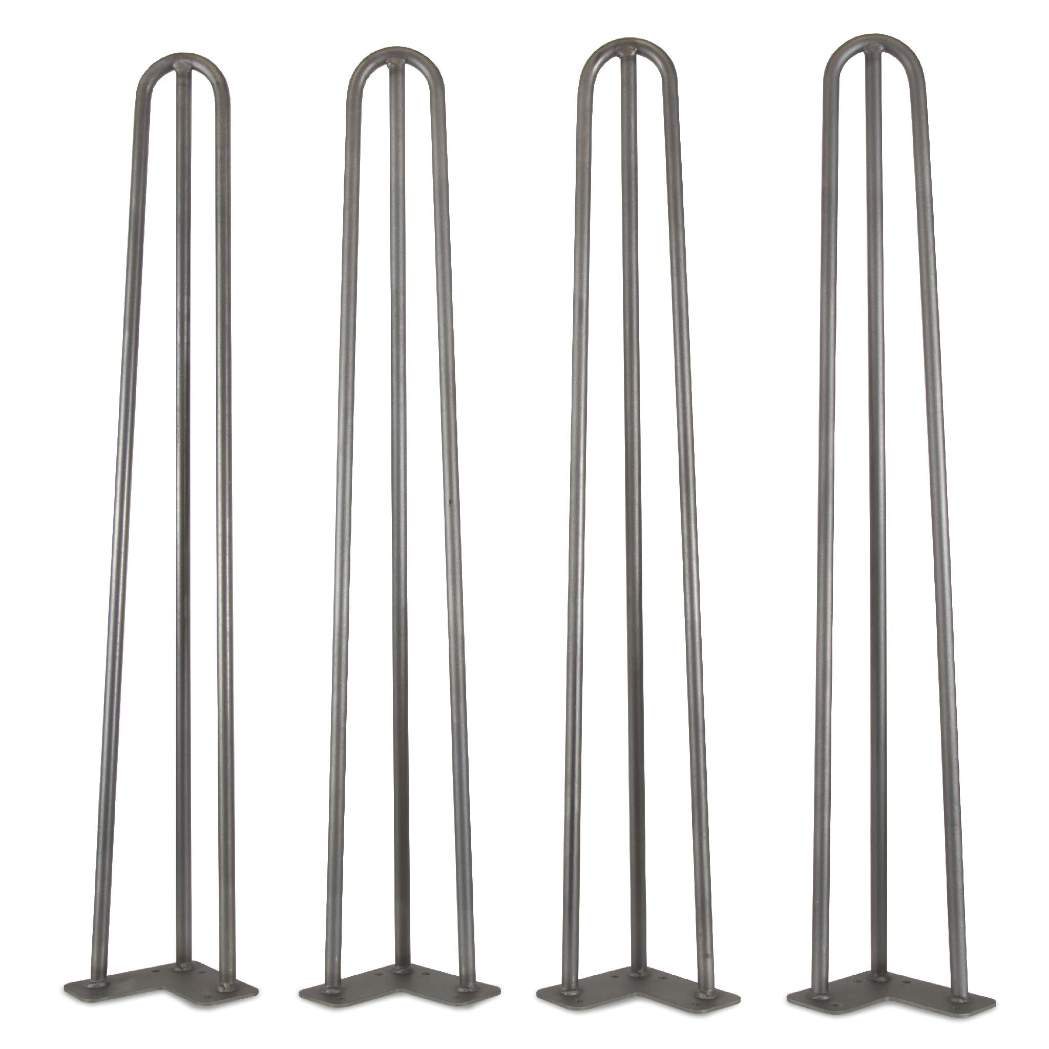 WEN TL28S 28 Inch Mid Century Modern Raw Steel Hairpin Table Legs - 1/2 Inch Diameter (Set of 4) - Perfect for DIY Coffee Tables, Dining Tables & Furniture Projects
