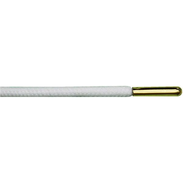 Premium Round Shoelaces with Metal Tips - White/Gold (12 Pair Pack) - Durable & Stylish for Sneakers, Boots & Casual Shoes