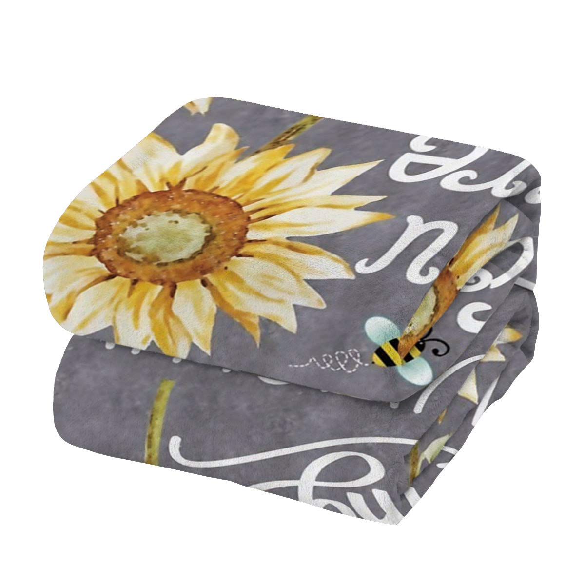 Sunflower Flannel Fleece Throw Blanket 40x50 Inches - Lightweight Cozy Plush Blanket for Bedroom, Living Room, Sofa & Couch - Perfect for Snuggling, Gifts, and Home Decor - You Are My Sunshine
