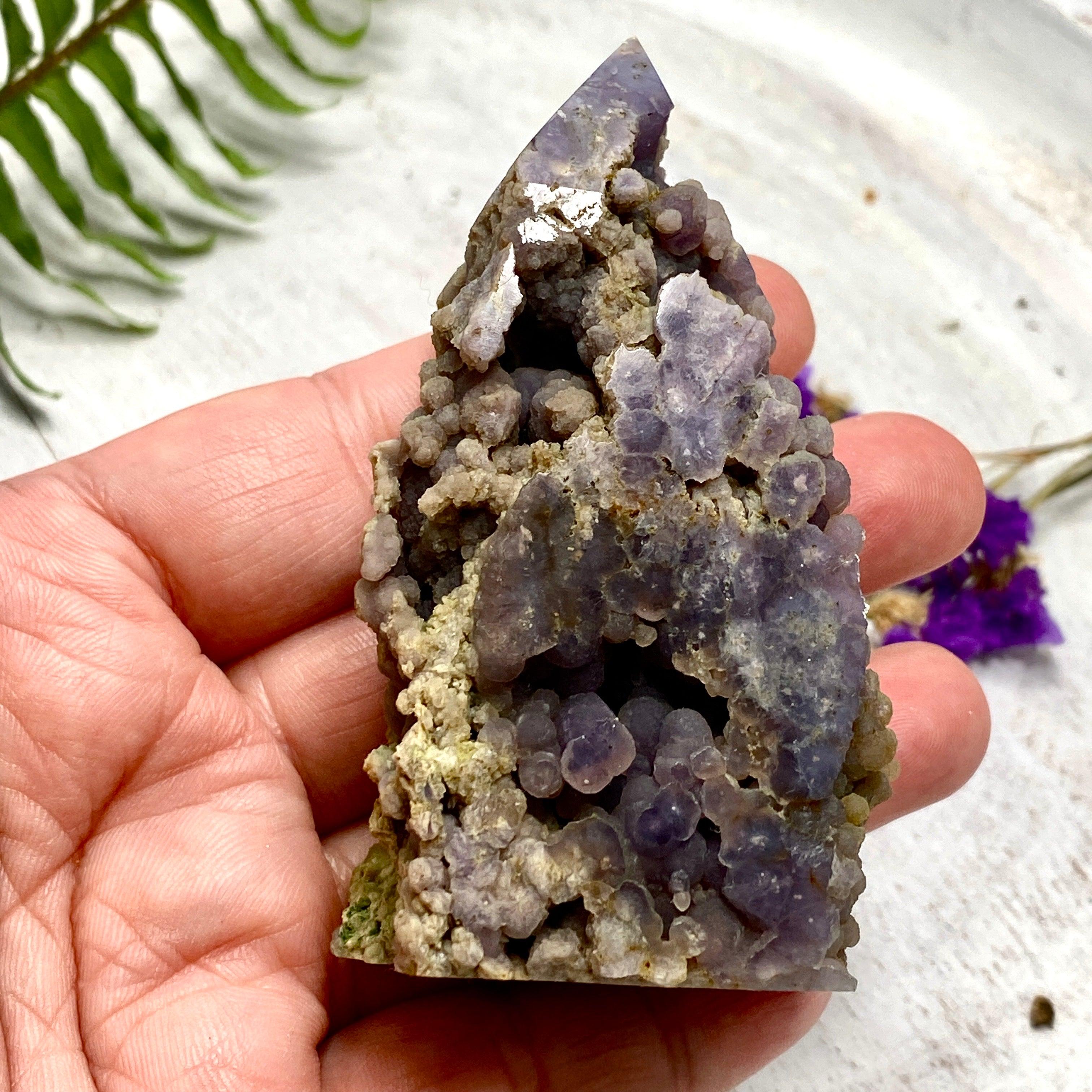 Natural Grape Agate Point - GAP 01 Healing Crystal for Meditation, Energy Work & Home Decor | Spiritual Stone for Reiki, Chakra Balancing & Crystal Collection