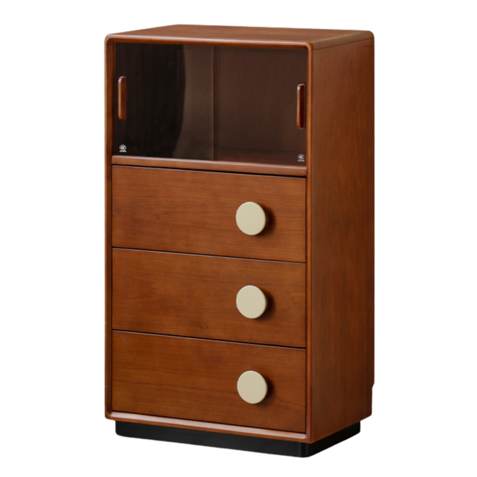22x13.7x39.3 inch / 56.6x35x100cm / teak color / side cabinet