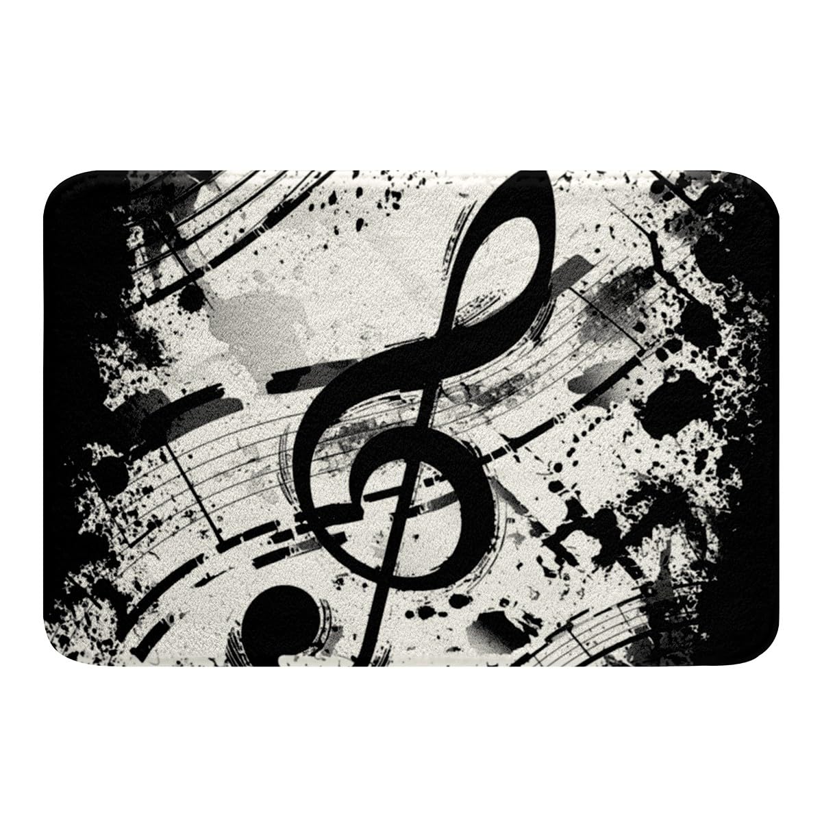 Manfei Musical Note Bath Rug - Ultra Soft Non-Slip Bathroom Floor Mat, Absorbent Plush Music Theme Carpet (16x24 Inches) - Perfect for Bathroom Decor, Kids' Playroom & Music Lover Gifts
