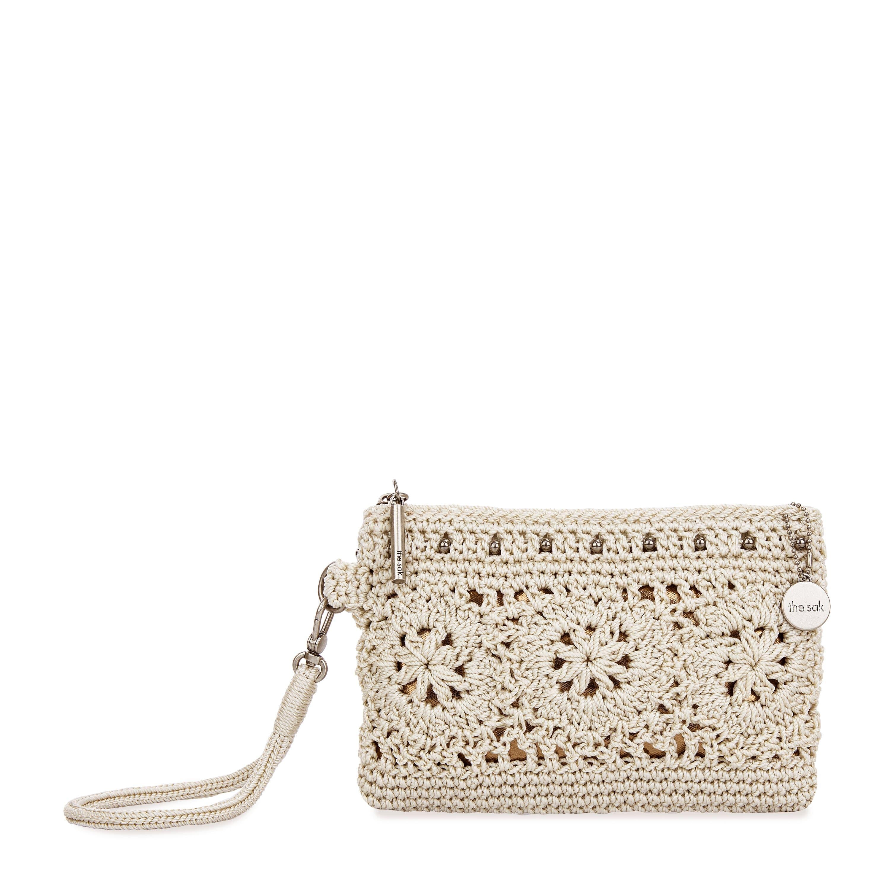 Handmade Crochet Vita Wristlet - Natural Medallion Design for Women | Perfect for Parties, Weddings & Everyday Use