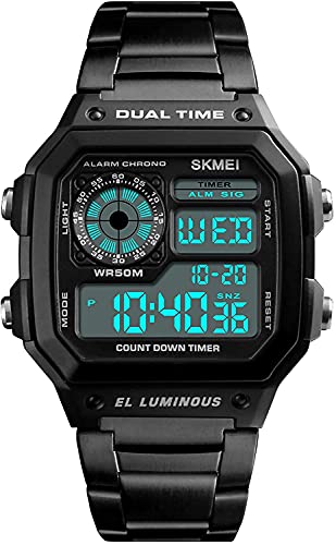 BESTKANG Men's Digital Sports Watch - LED Display, Waterproof, Chronograph, Alarm, Luminous - Perfect for Running, Gym & Outdoor Activities