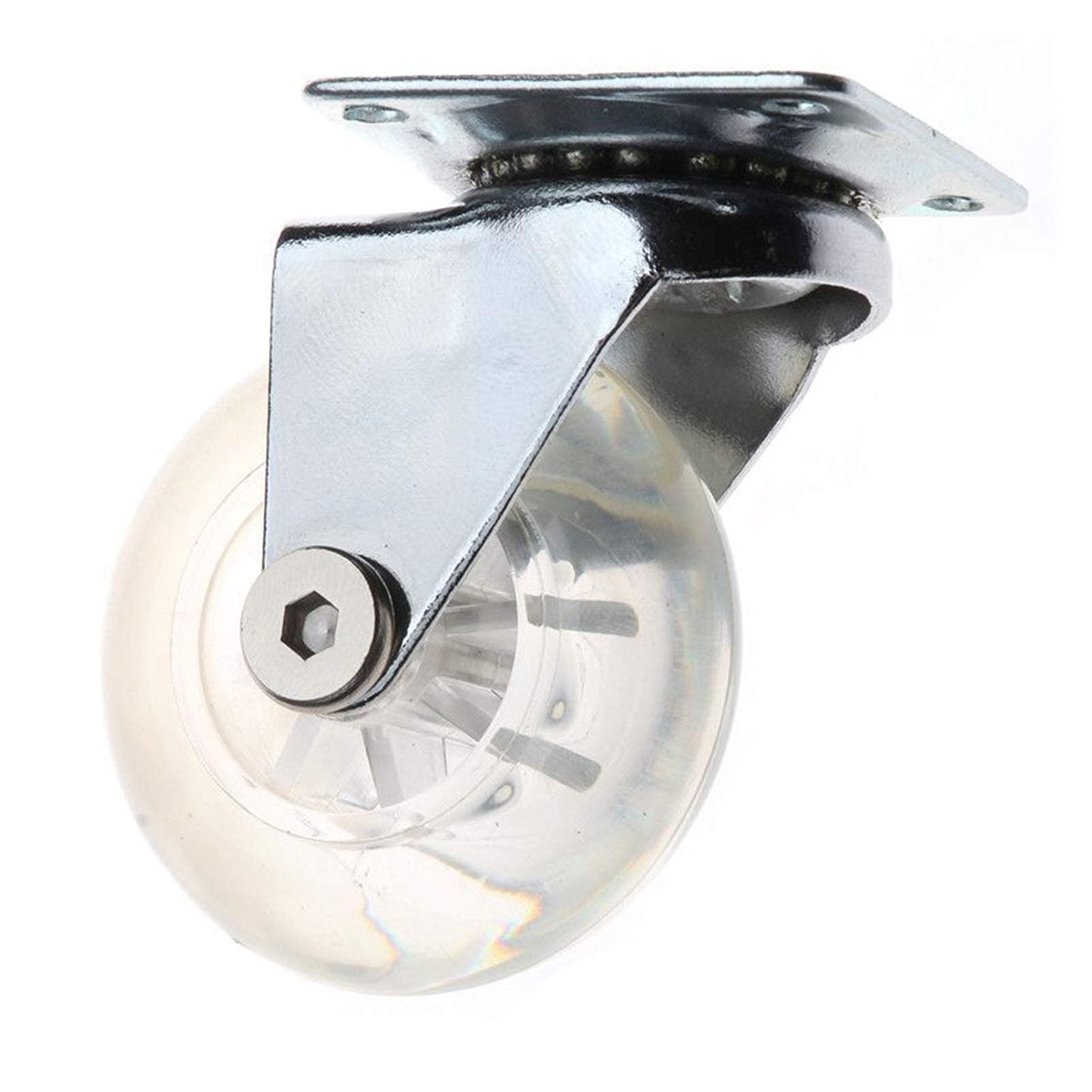 4-Pack Heavy Duty Transparent PU Swivel Caster Wheels - Universal Furniture Casters for Office Chairs, Children's Cars & More - Silent Rolling & Smooth Mobility for Home & Office Use