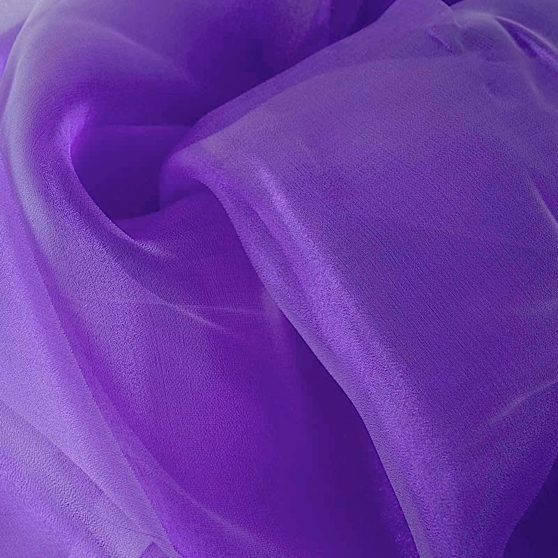 50 Extra Wide Premium Purple Chiffon Chair Sashes - Elegant Wedding Ceremony & Reception Decorations for Banquet, Party, and Bridal Shower Decor