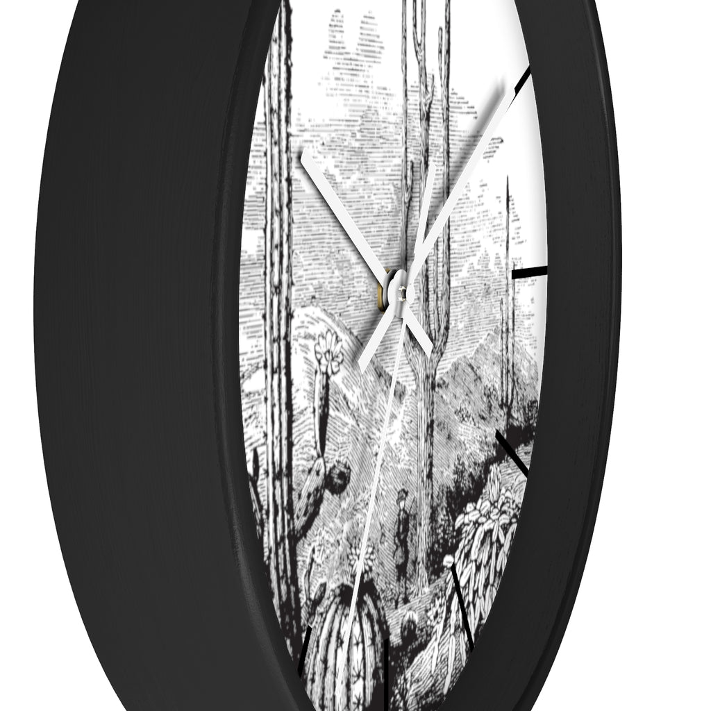 Stylish Midwest Desert Theme Wooden Wall Clock - Perfect for Home, Office & Farmhouse Decor | Silent Non-Ticking Wall Art for Living Room, Bedroom & Kitchen