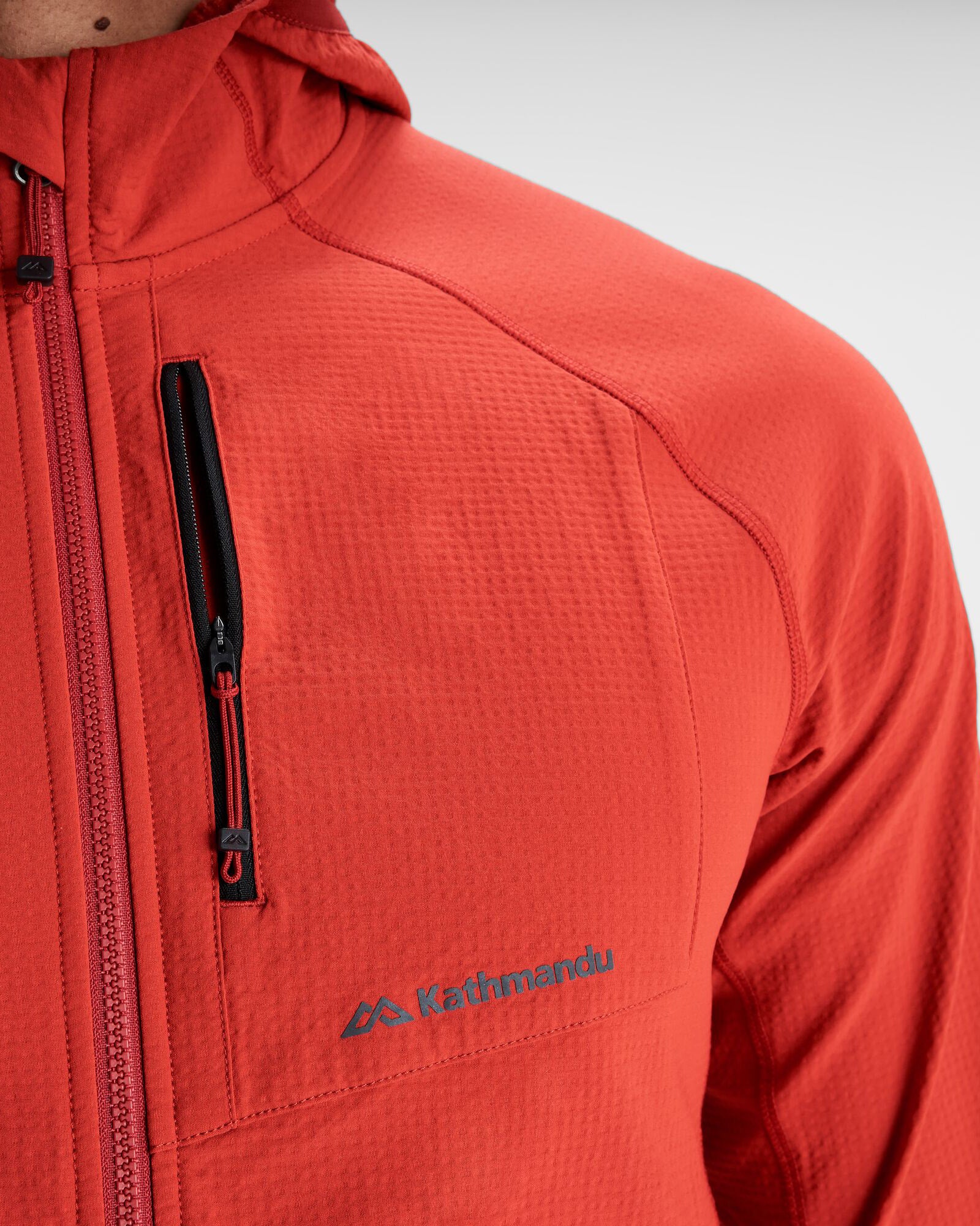 Men's Aysen Hooded Fleece Jacket - Spicy Chilli Pepper Red - Warm Winter Outdoor Coat for Hiking, Camping & Casual Wear