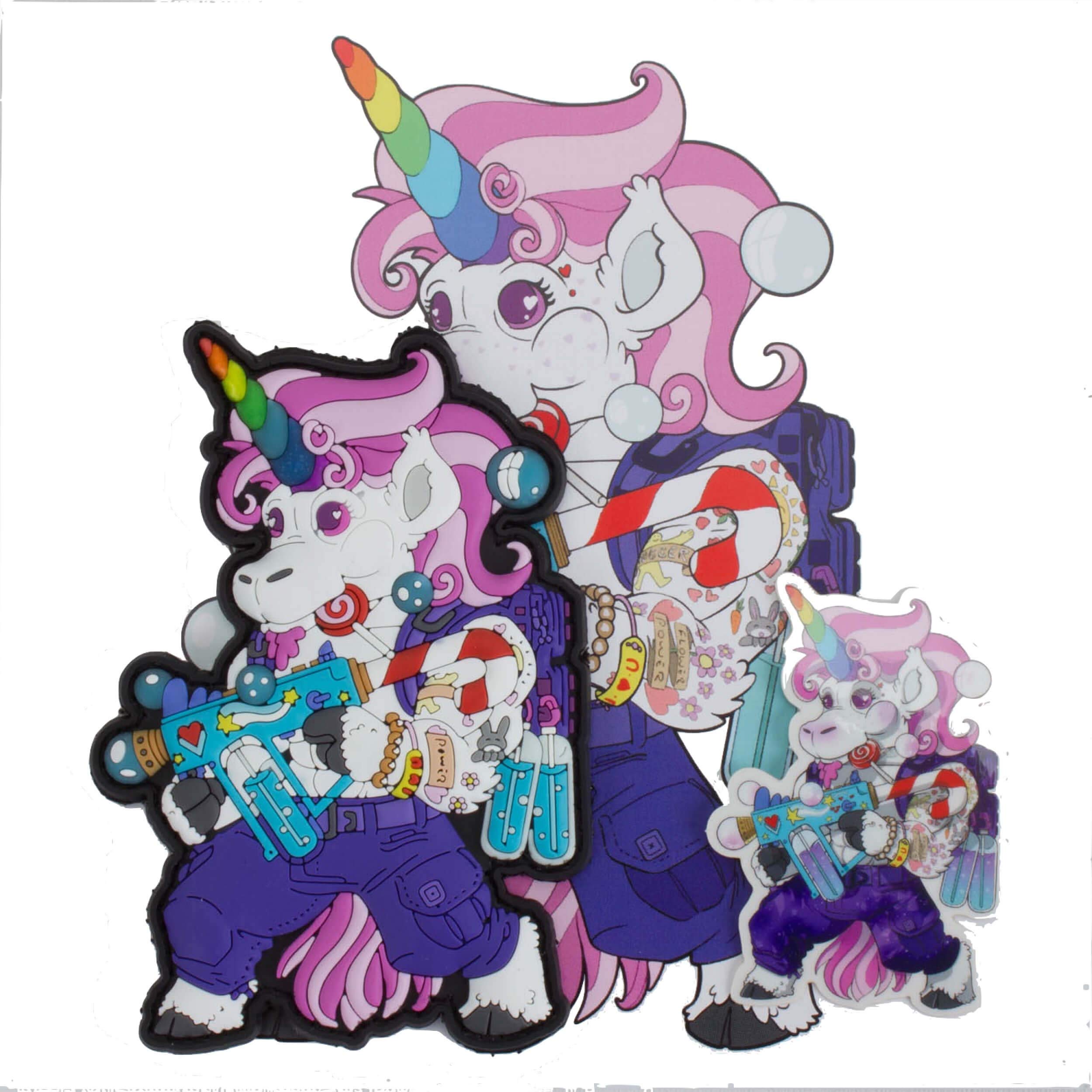 TacOpsGear Candy Corn Unicorn Patch for Kids - Einhorn Design, Anti-Cancer Awareness, Halloween Costume Accessory & Backpack Decoration