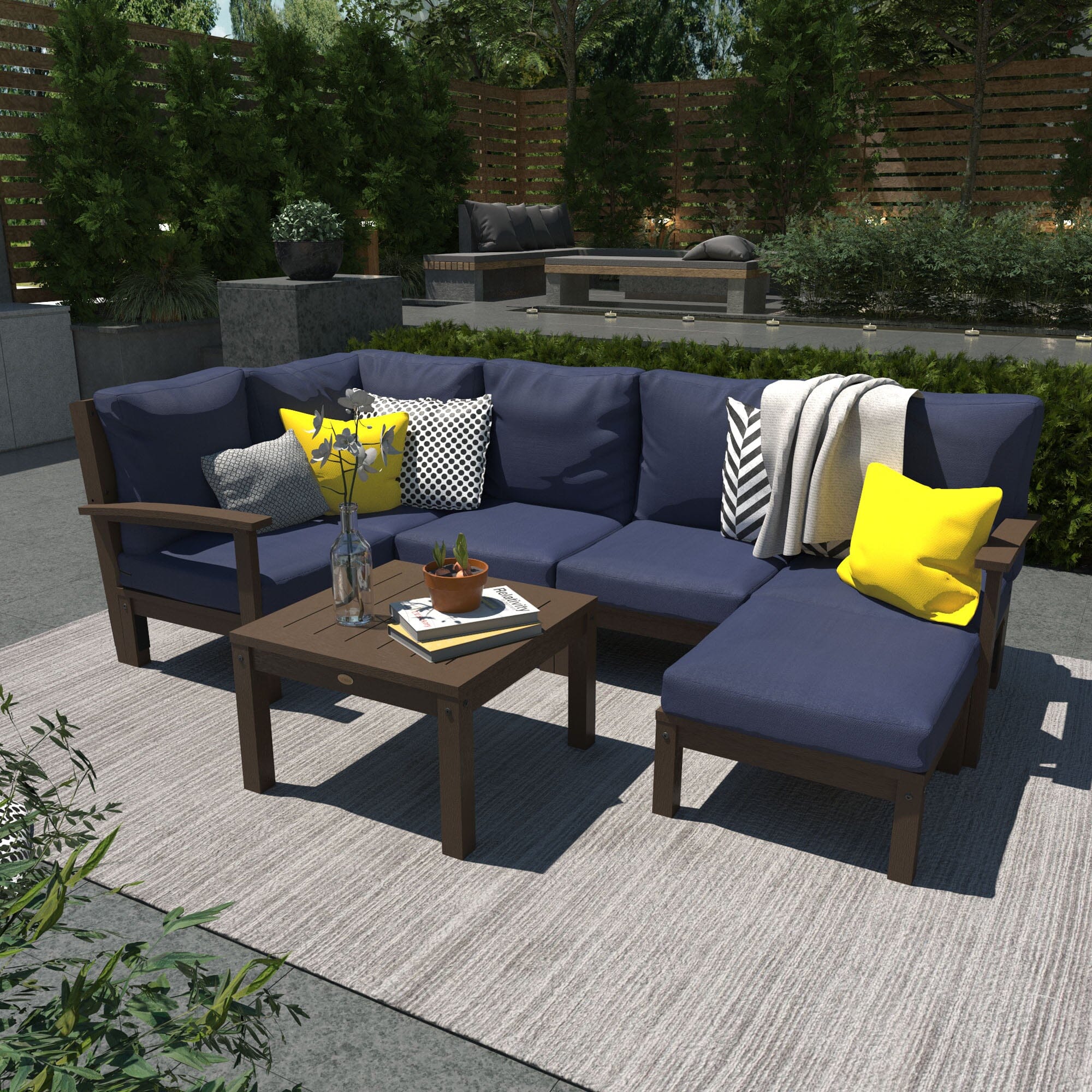 Luxury 7-Piece Deep Seating Sectional Sofa Set with Ottoman and Side Table - Modern Living Room Furniture for Comfortable Family Gatherings & Relaxation