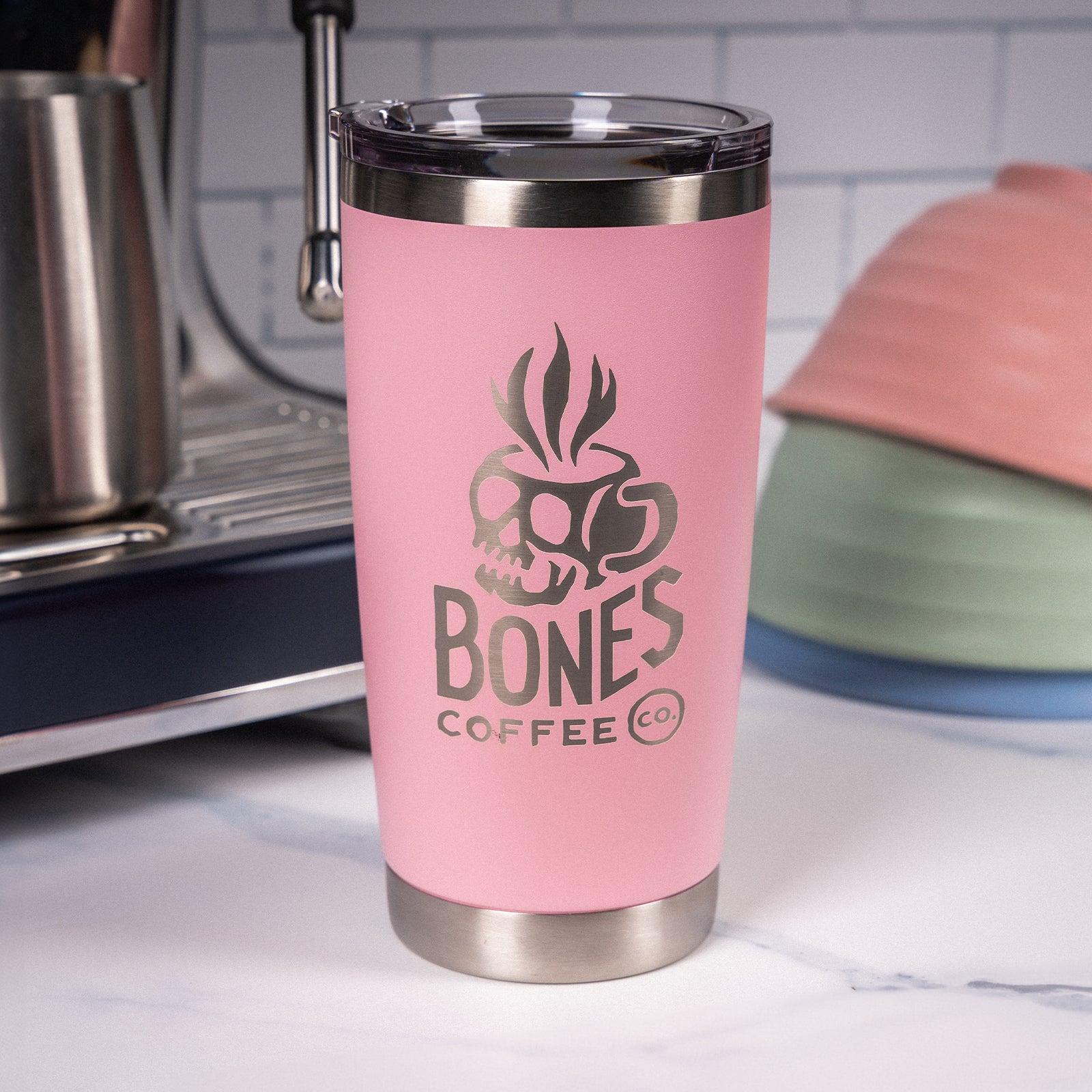 20 oz. Stainless Steel Insulated Tumbler - Hot & Cold Double Wall Vacuum Flask - Leakproof Travel Mug for Coffee, Tea & Water (Hot Pink) - Perfect for Office, Gym, Hiking & Commuting