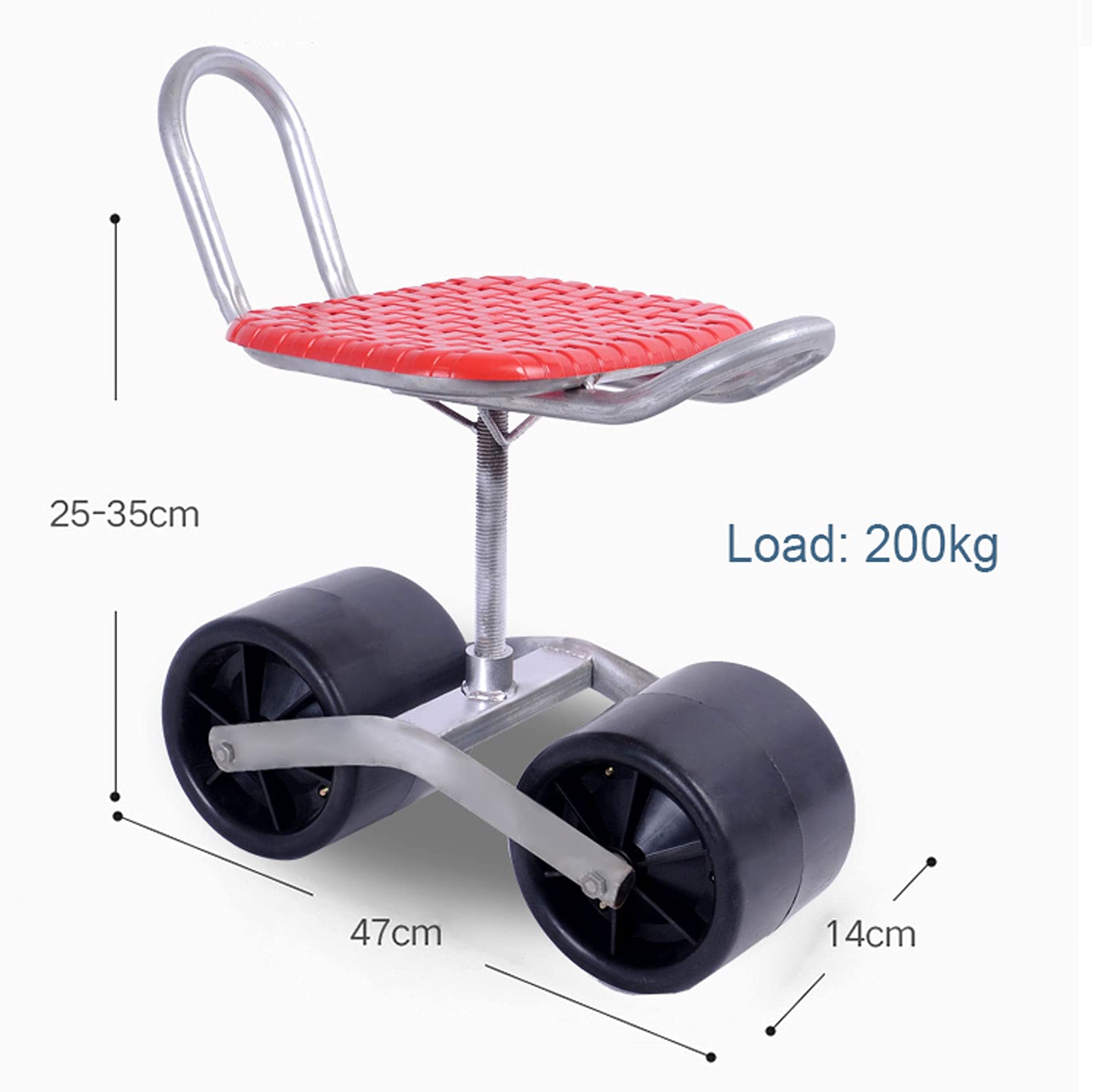 **360° Rotating Gardening Stool with Wheels - Adjustable Height & 200kg Capacity - Portable Rolling Garden Seat Cart for Planting, Weeding & Outdoor Chores**