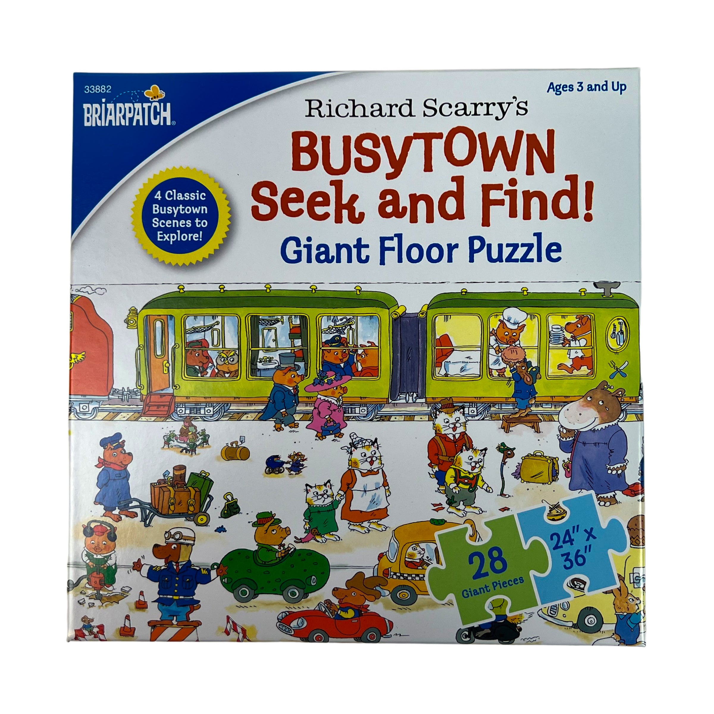 Briarpatch Richard Scarry's Busytown Seek & Find Giant Floor Puzzle - 28 Piece Educational Kids Puzzle for Learning & Playtime Fun | Perfect for Family Game Night & Preschool Activities