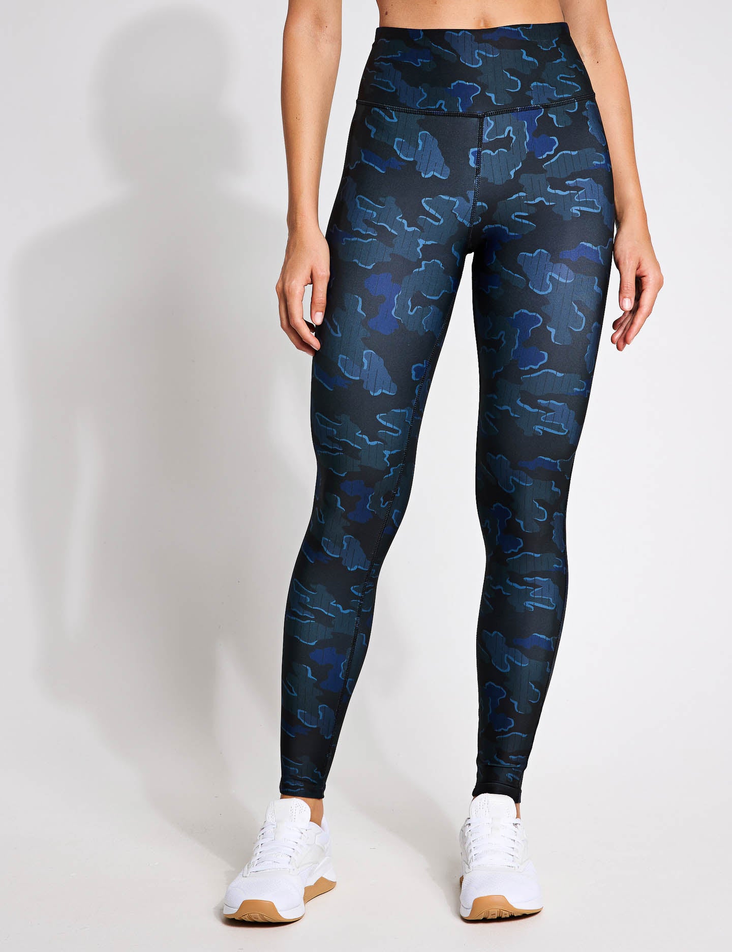 ID Train Camo Leggings for Women - High Waisted Workout Tights, Stretchy Yoga Pants for Running, Gym & Lounge - Black