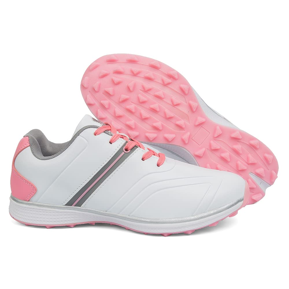 Waterproof Women's Golf Shoes - Spikeless Lightweight Comfortable Outdoor Sport Sneakers for Walking & Golfing on Wet Grass