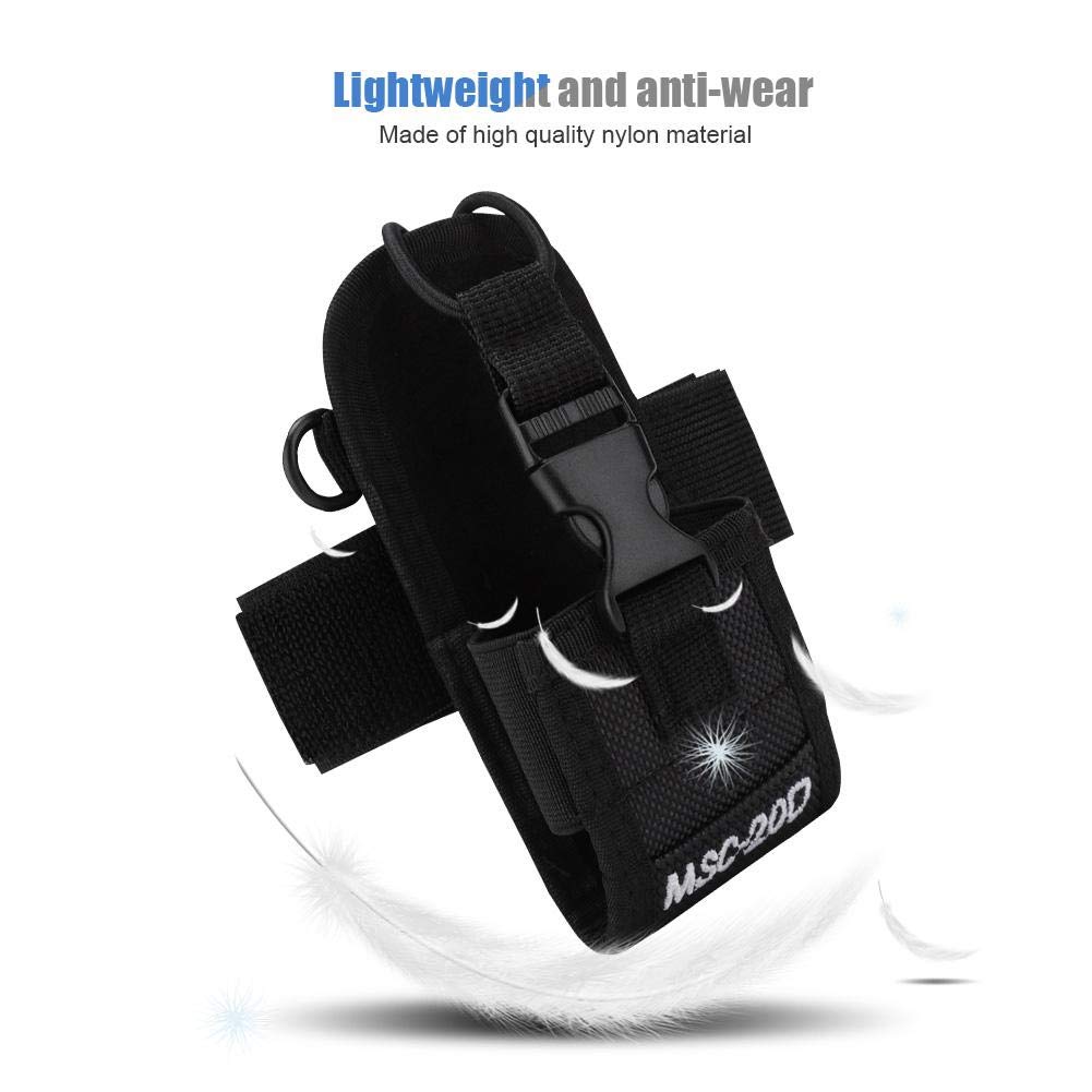 ASHATA Universal Two-Way Radio Arm Bag - Lightweight Nylon Anti-Wear Portable Walkie Talkie Holder with Adjustable Armband - Perfect for Outdoor Activities, Construction Sites, Security Work and Emergency Communication