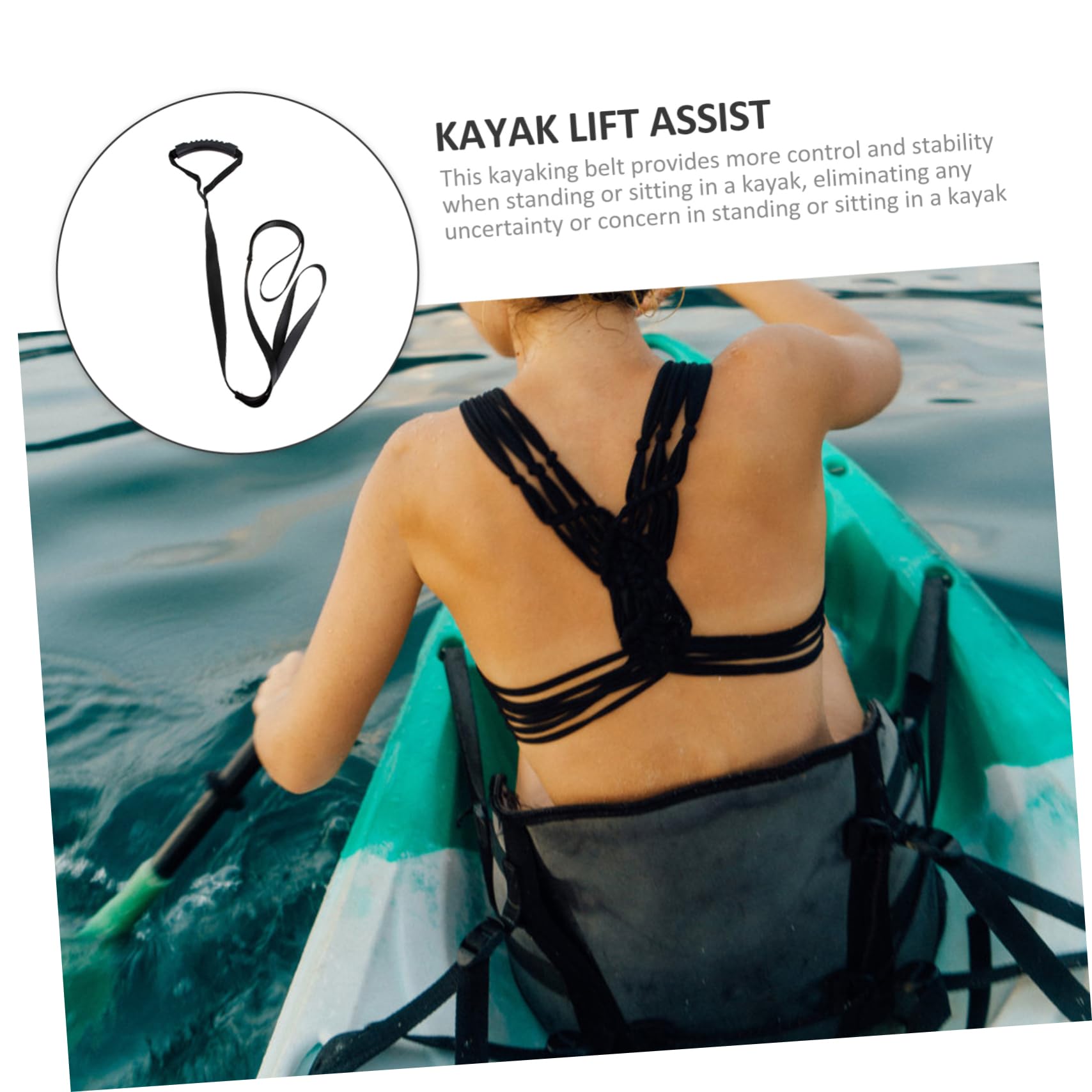 BESPORTBLE Kayak Drag Strap - Adjustable Stand Up Assist Handle for Kayaks & Canoes | Kayak Accessories for Easy Transport & Storage | Perfect for Fishing, Camping & Water Sports
