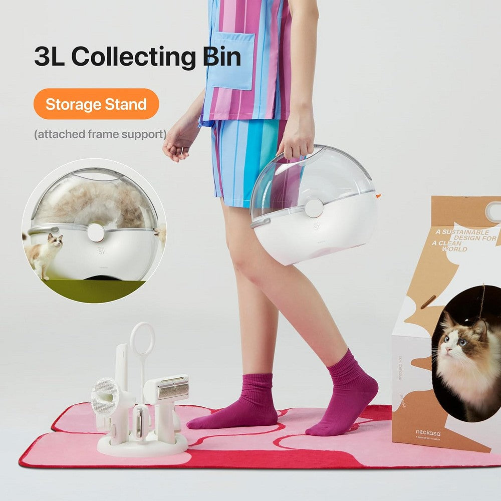 S1 Pro Pet 8-in-1 Grooming Vacuum Kit for Dogs & Cats - Gentle Deshedding, Nail Trimming & Hair Cutting - Perfect for Home Pet Grooming & Shedding Control