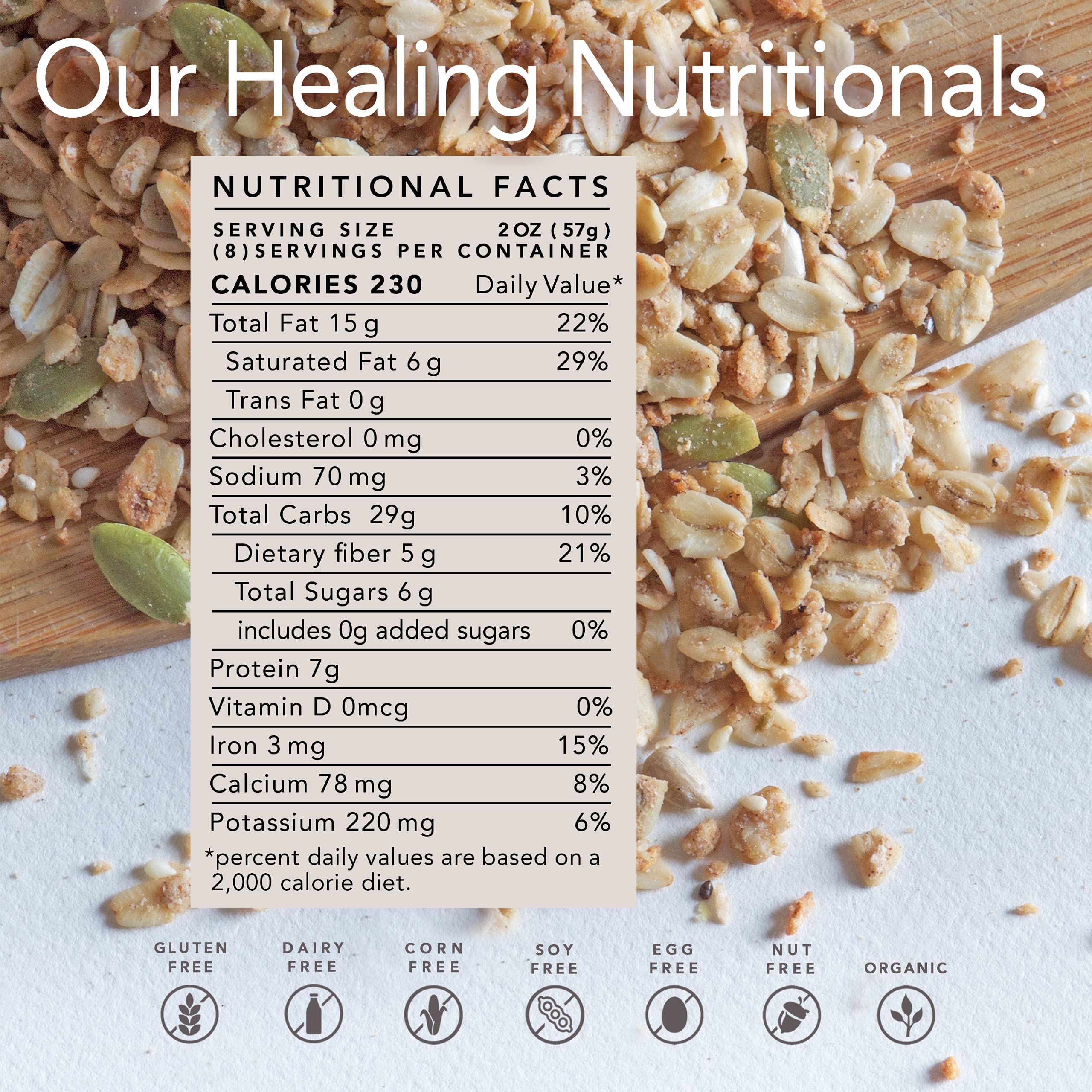 Dr. Blum's Organic Granola Cereal - Gluten Free, Dairy Free, Soy Free, Nut Free - Handcrafted Anti-Inflammatory Breakfast for Sensitive Diets - Perfect for Healthy Morning Meals & Snacks