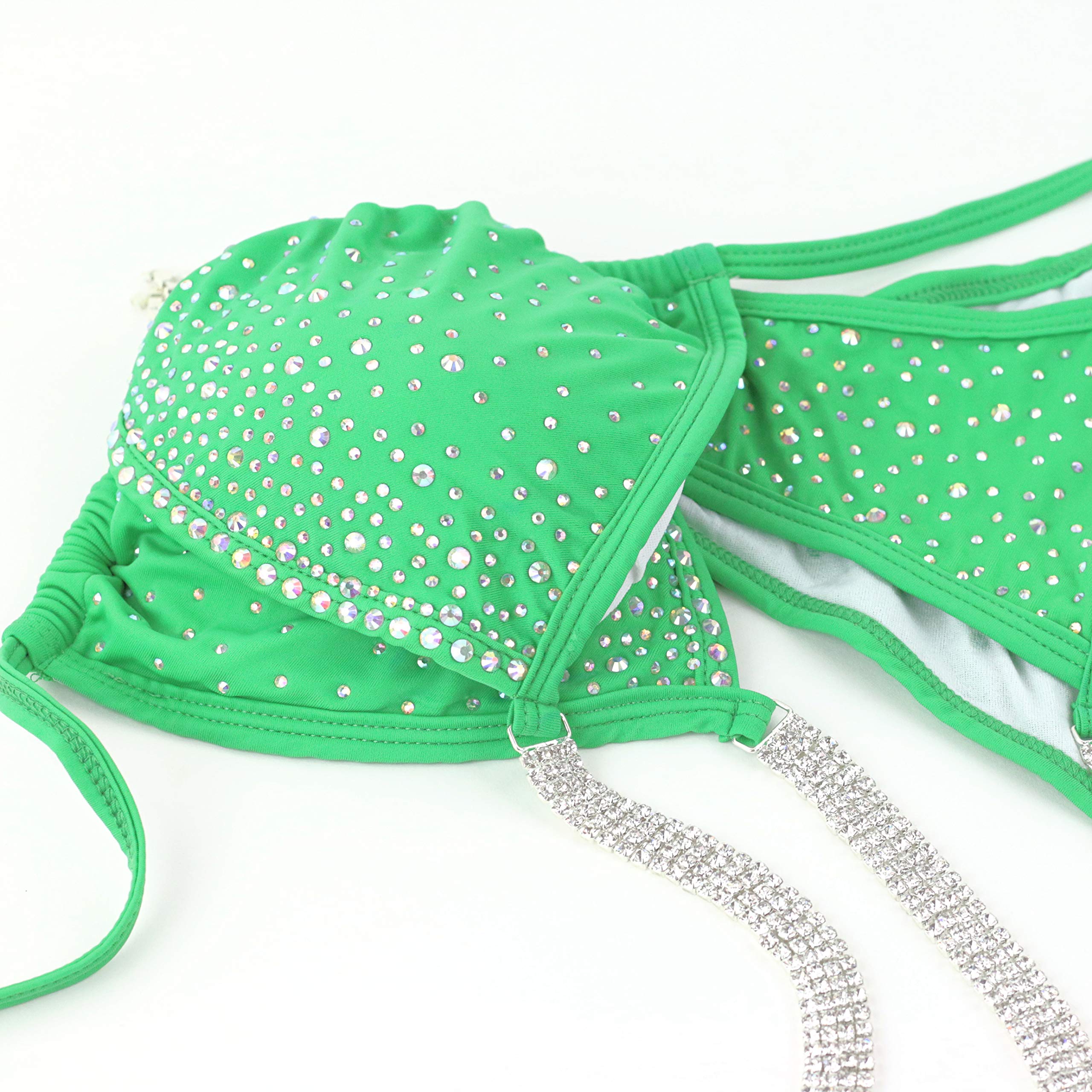 Women's Green Bikini Competition Suit - High Performance Swimwear for Bodybuilding, Fitness Shows & Beach Vacations