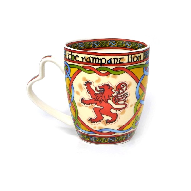 Scottish Weave Rampant Lion Ceramic Coffee Mug - Traditional Celtic Design for Tea & Hot Drinks - Perfect Gift for Scotland Lovers & Home Decor