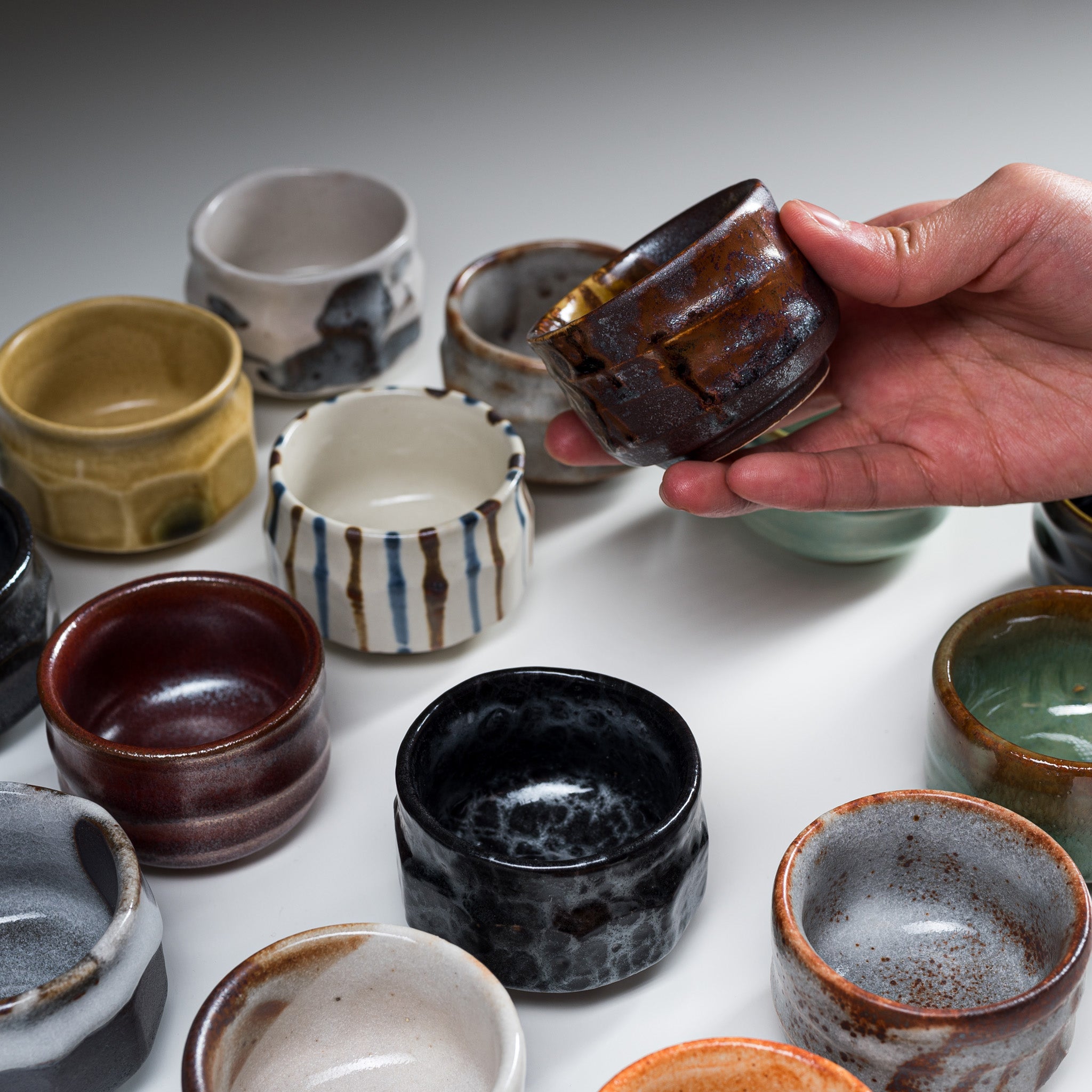 Handcrafted Mino Ware Pottery Sake Cup & Teacup - Traditional Japanese Tokusa Design - Authentic Minoyaki Guinom - Perfect for Sake Tasting, Tea Ceremonies & Home Decor