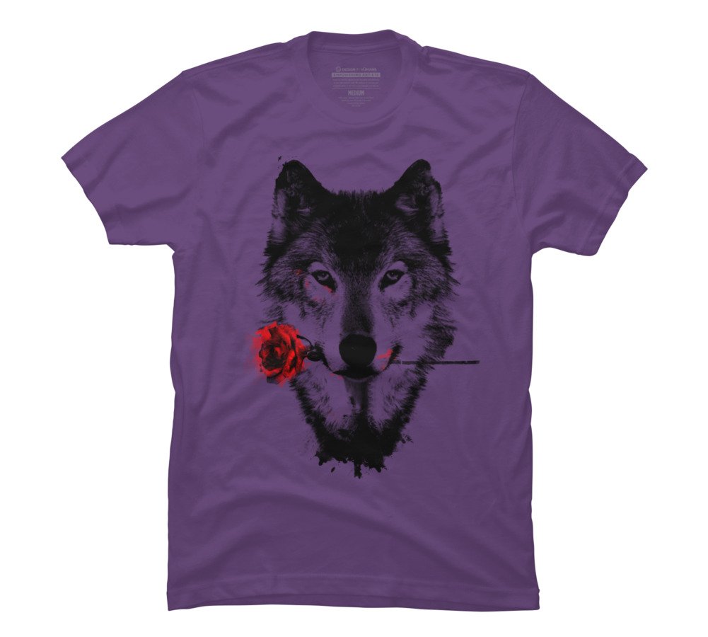 Design By Humans Men's Black Rose Graphic T-Shirt - Soft Cotton Tee for Casual Wear & Street Style - Perfect for Everyday Outfits, Concerts, and Urban Fashion