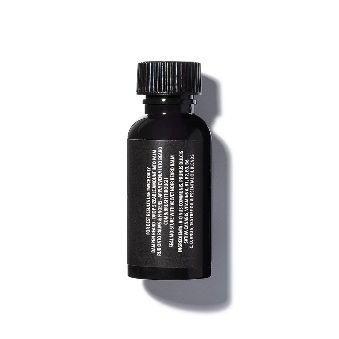 Velvet Noir Beard & Skin Care | Moisturizing Beard Oil with Lavender & Citrus - 1oz for Dry, Patchy, Coarse & Curly Facial Hair | Best for Daily Grooming, Beard Softening & Skin Hydration