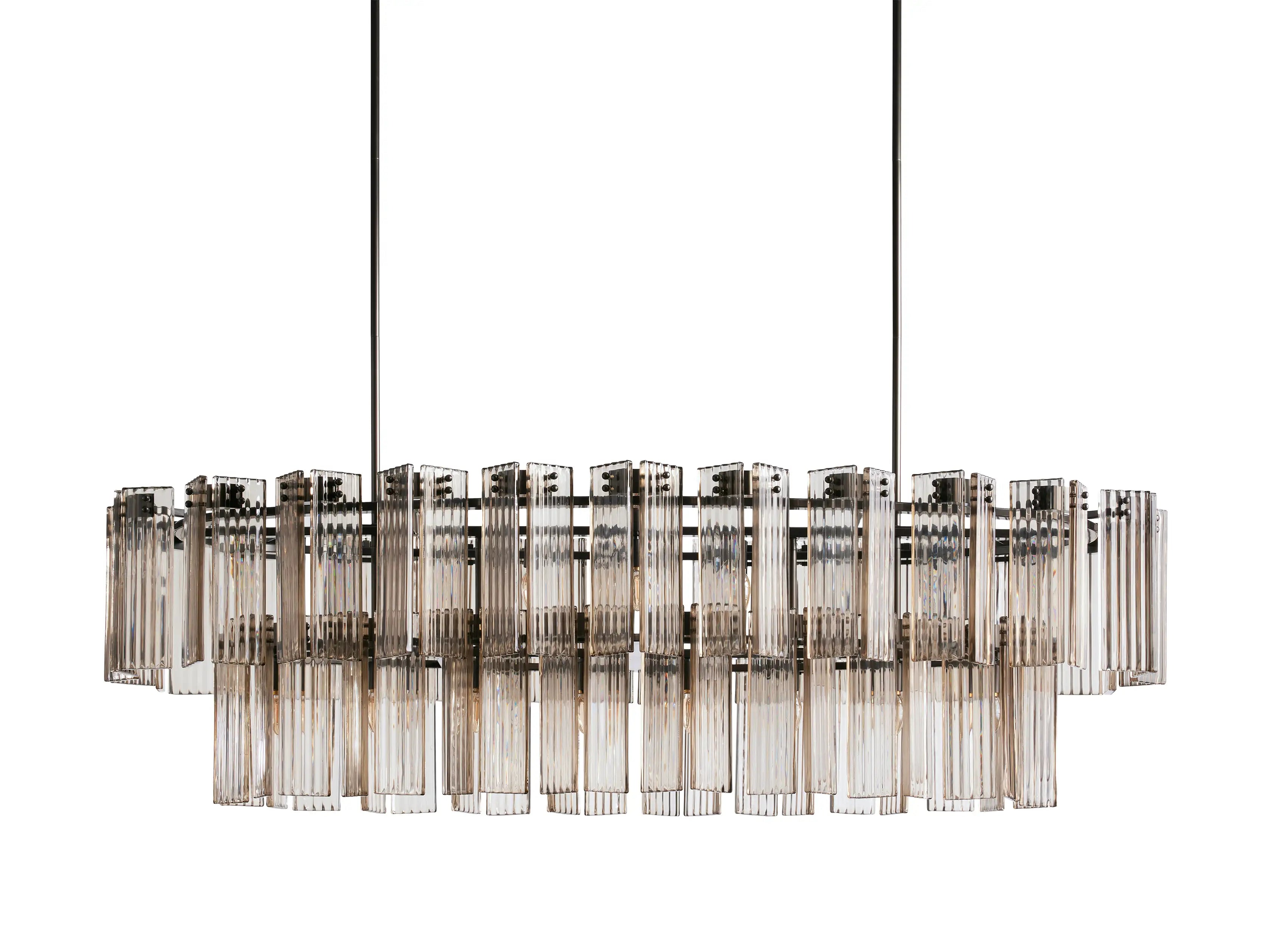 Delsie Oval Chandelier 51'' 63'' 72'' - Modern Crystal Ceiling Light Fixture for Dining Room, Living Room & Bedroom Lighting