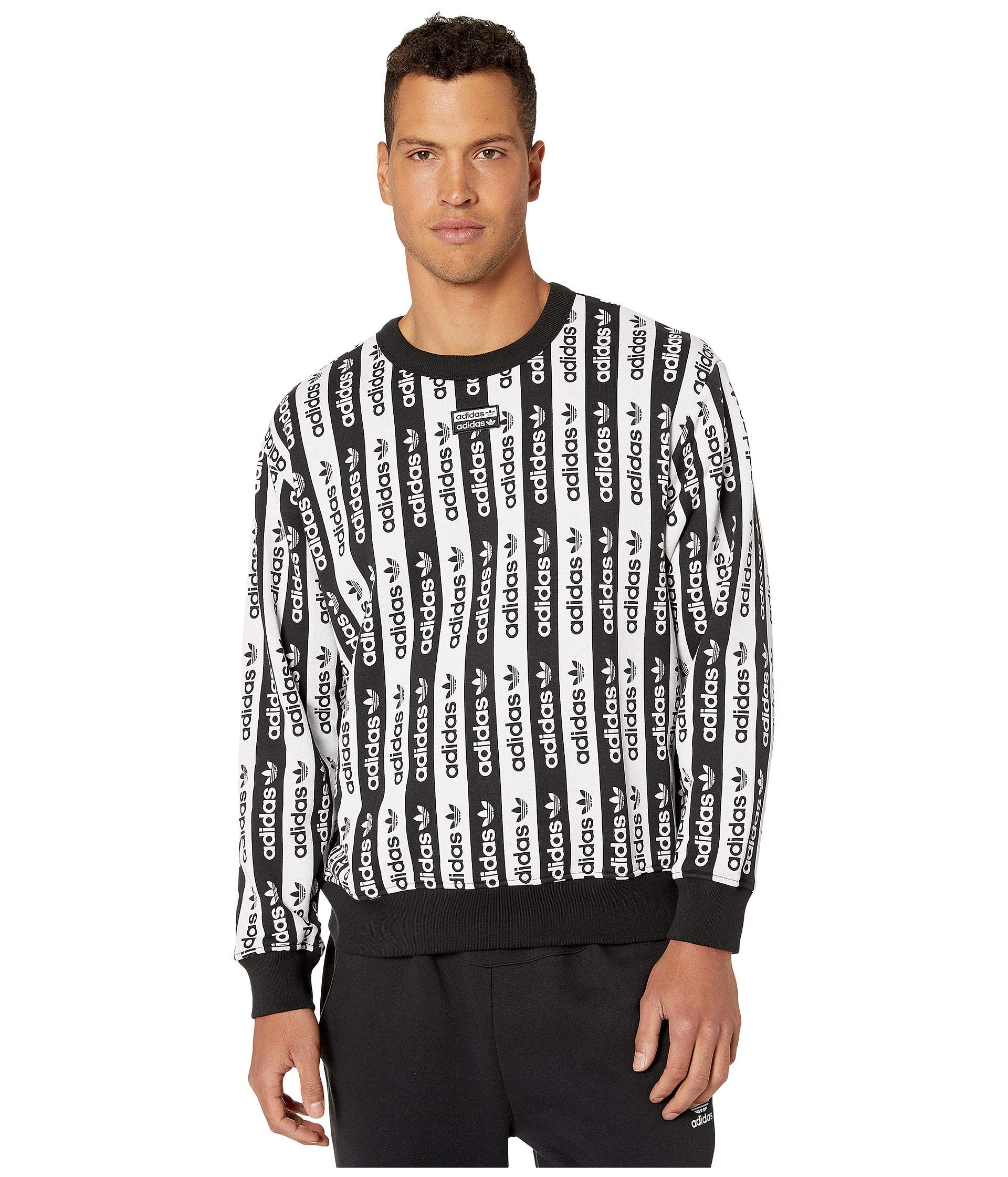 adidas Originals Men's Crew Neck Sweatshirt | Casual Cotton Pullover Sweater | Streetwear & Lounge Wear for Everyday Comfort