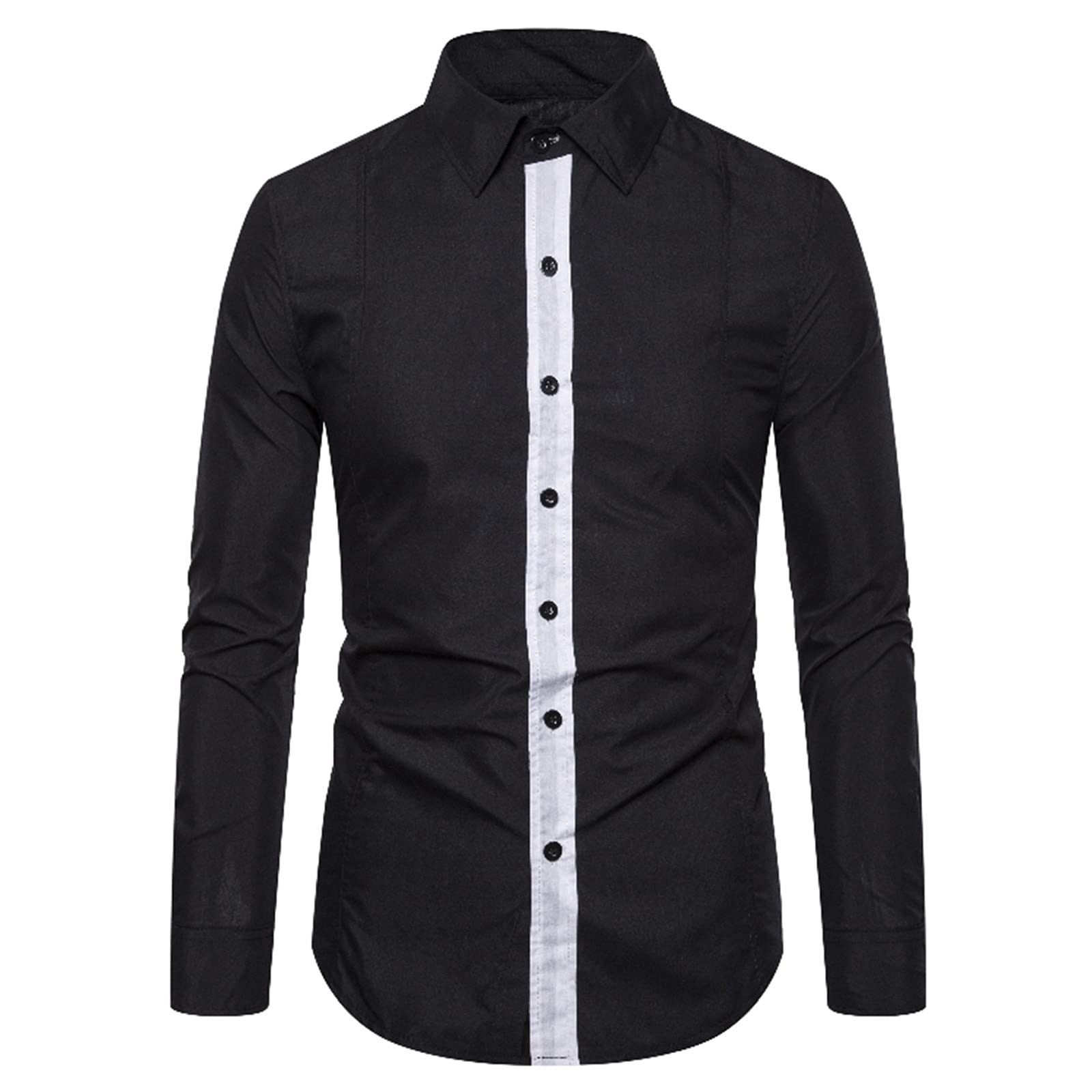 JUNGE 2021 Men's Casual Long Sleeve Button Down Shirt - Slim Fit Plaid Western Style Designer Shirt for Work, Date Night & Outdoor Activities