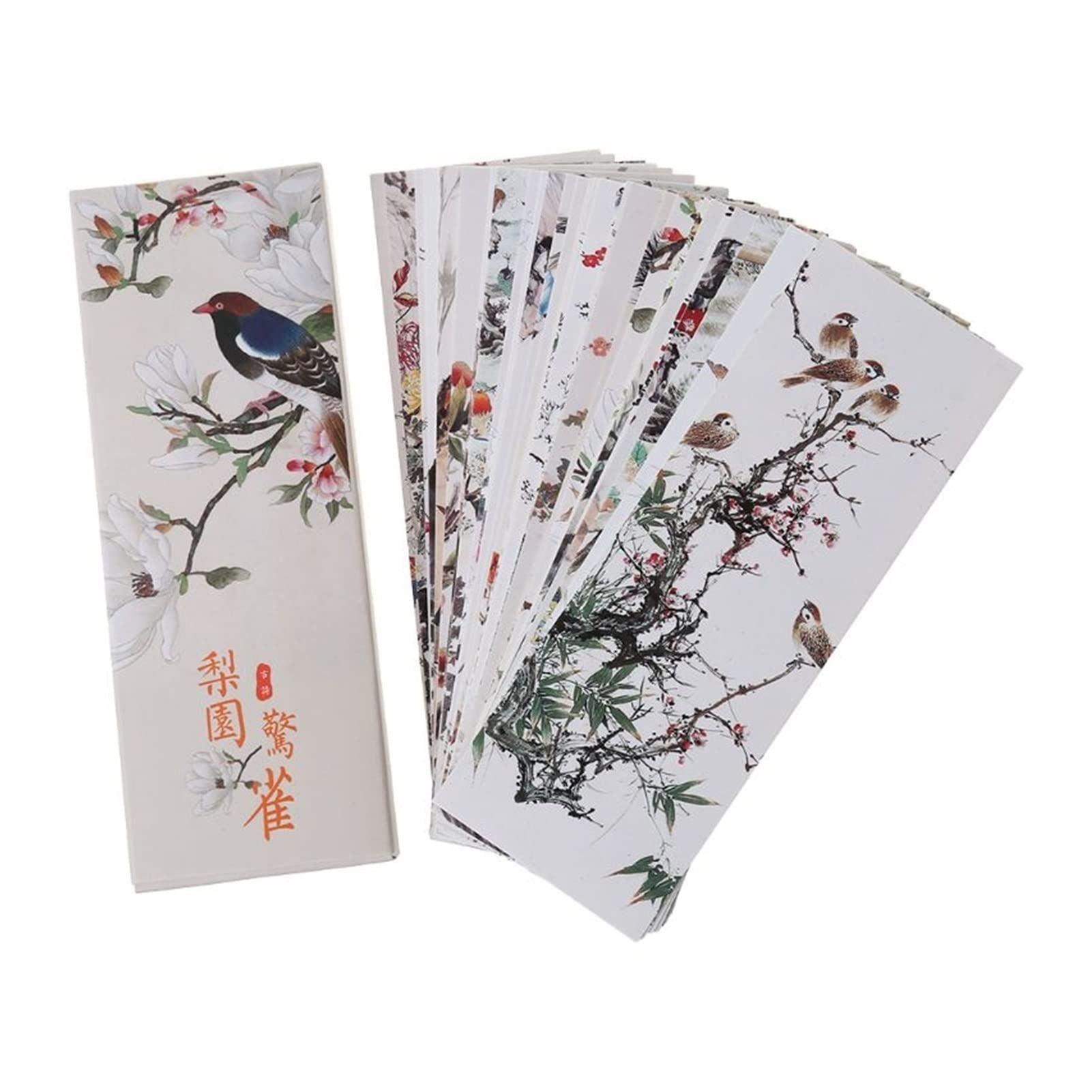 30pcs Chinese Style Floral & Bird Bookmarks - Handmade Paper Book Markers with Inspirational Quotes, Perfect Gift for Book Lovers, Students & Teachers - Great for Reading, Journaling & School Supplies (One Size, Assorted Colors)