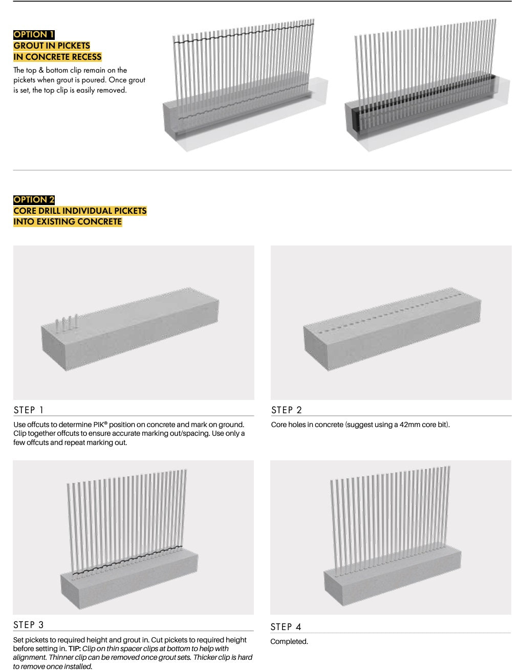 PIK PICKET KIT 1600H White Blade Pool Fence - Durable Safety Barrier for Inground & Above Ground Pools, Backyard Protection