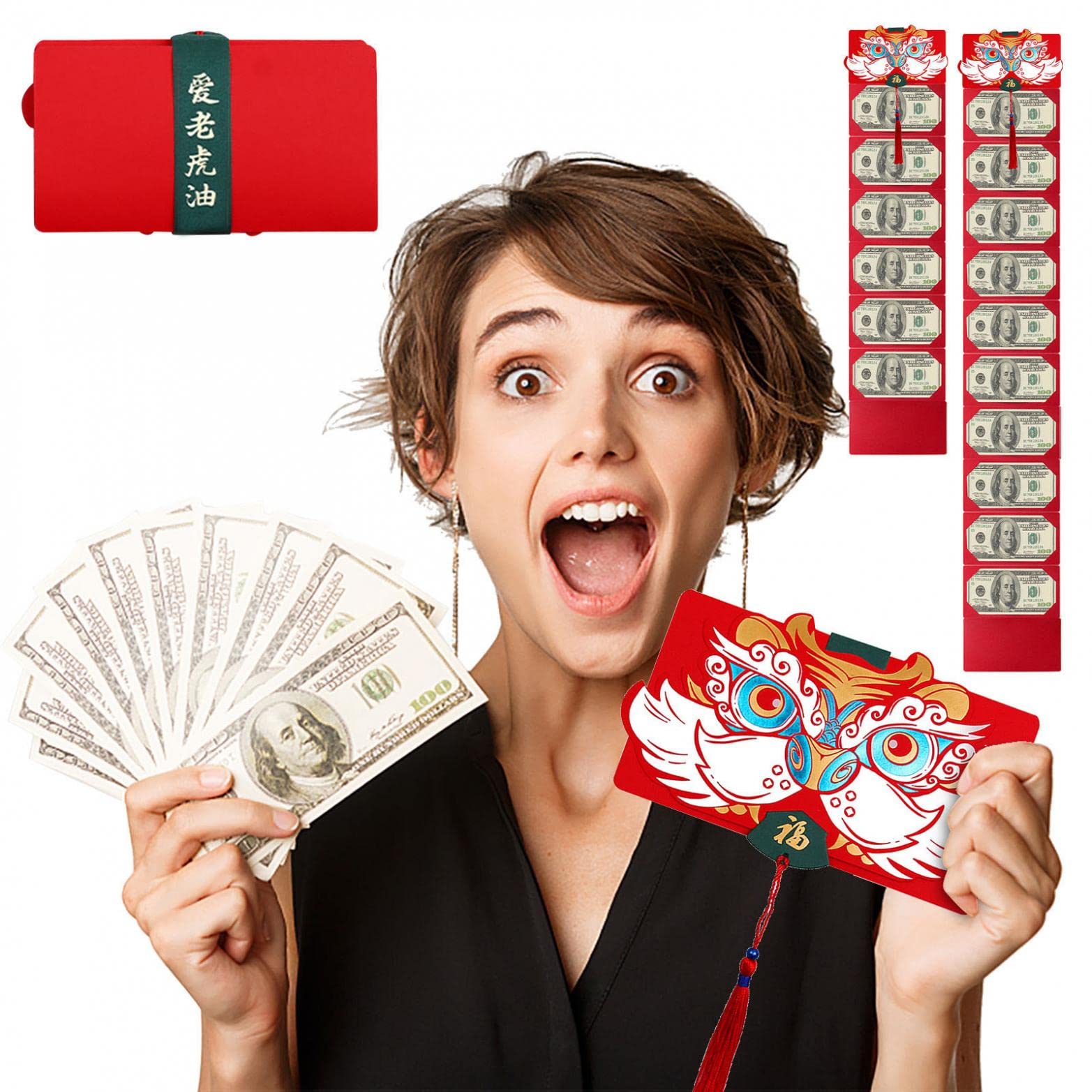 2022 Chinese New Year Red Envelopes - Year of Tiger Lucky Money Packets (10/6 Slot) | Traditional HongBao Lai See Cash Pockets for Spring Festival, Weddings, Birthday Parties & Gift Giving | Festive Chinese Culture Celebration Accessories