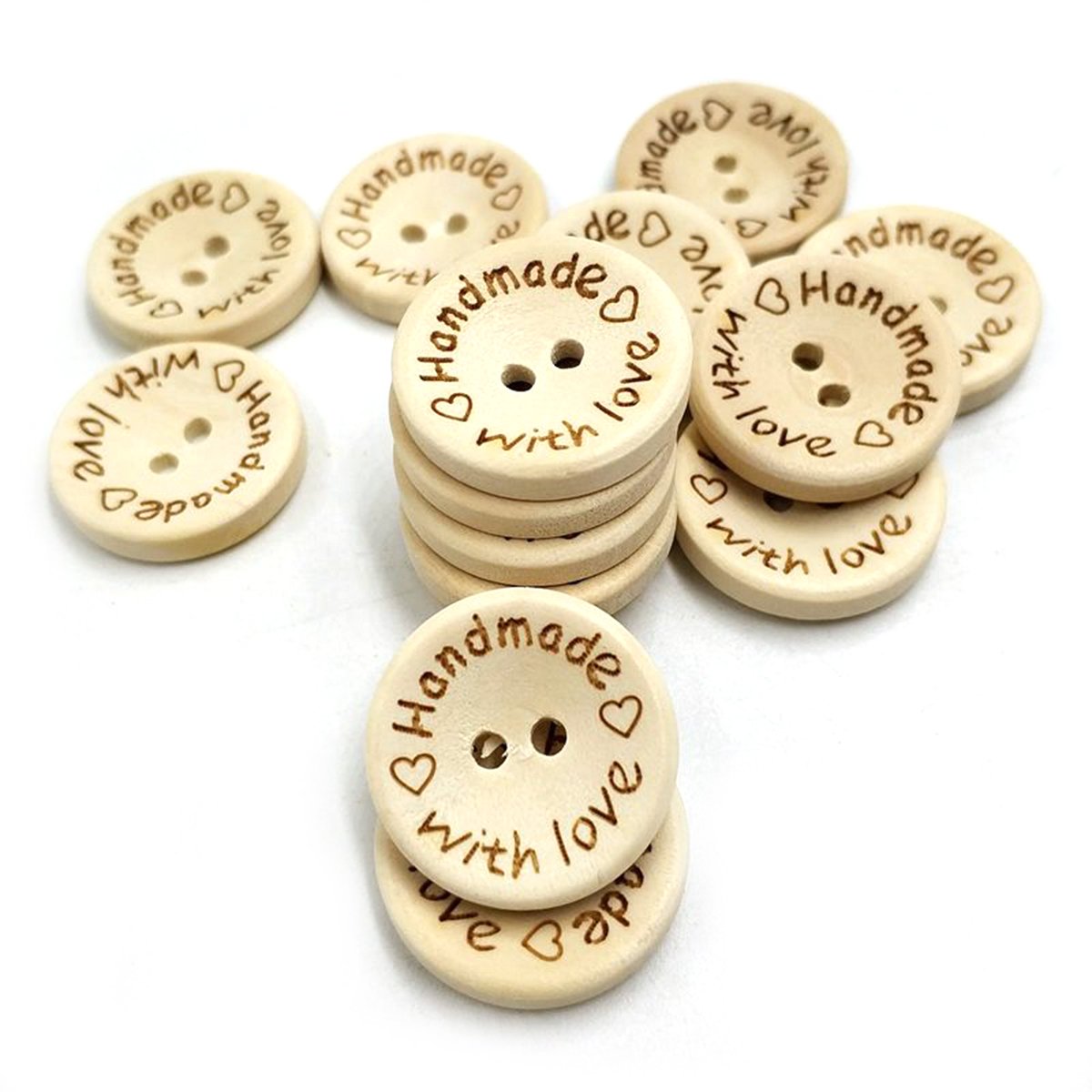 Milisten 100pcs Natural Wooden Buttons - 20mm Round 2-Hole Handmade DIY Sewing Buttons for Crafts, Scrapbooking, Card Making & Knitting - Perfect for Clothing, Home Decor & Gift Projects