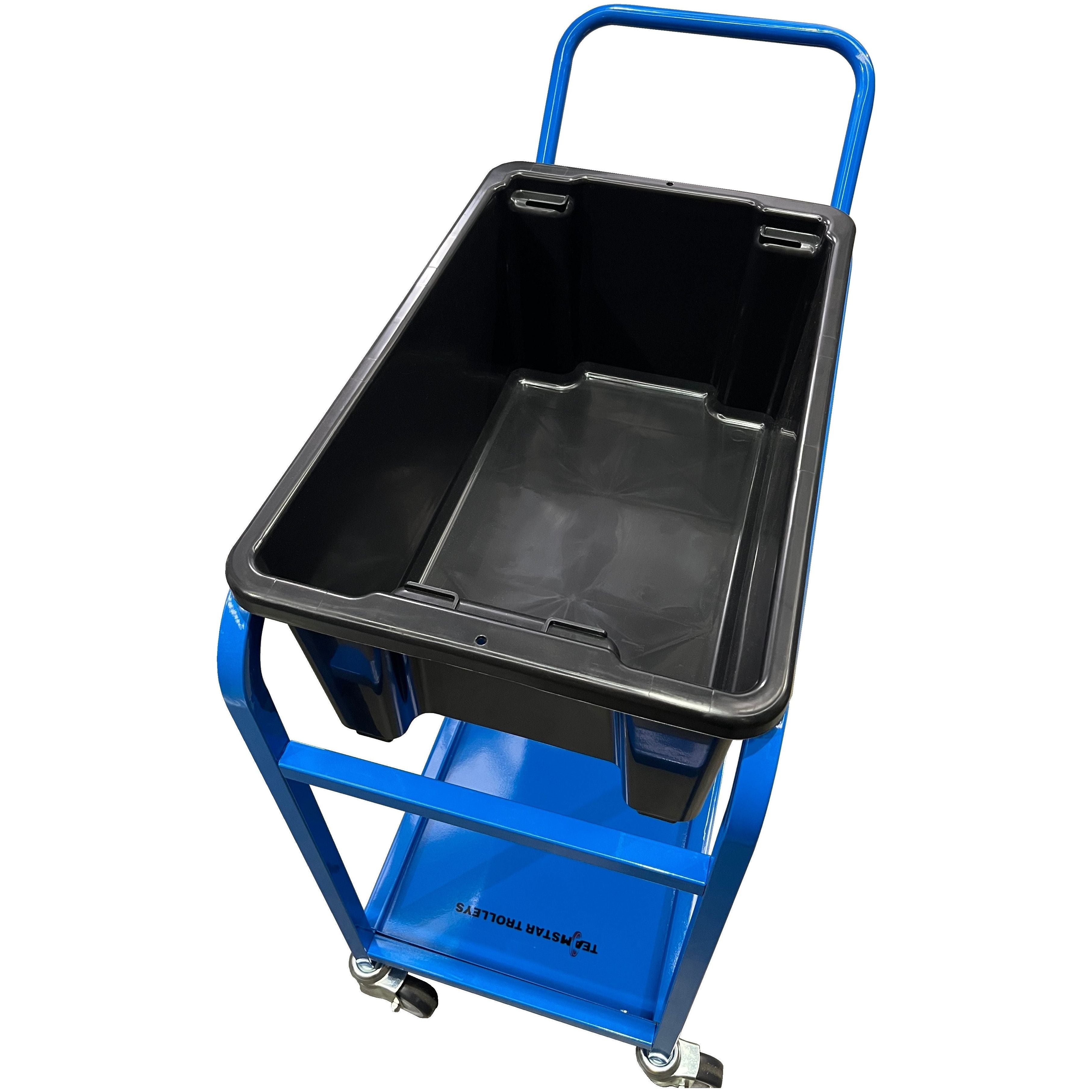 Heavy Duty Stock Order Picking Trolley with 52L Large Capacity Tub - Perfect for Warehouse, Retail & Industrial Material Handling
